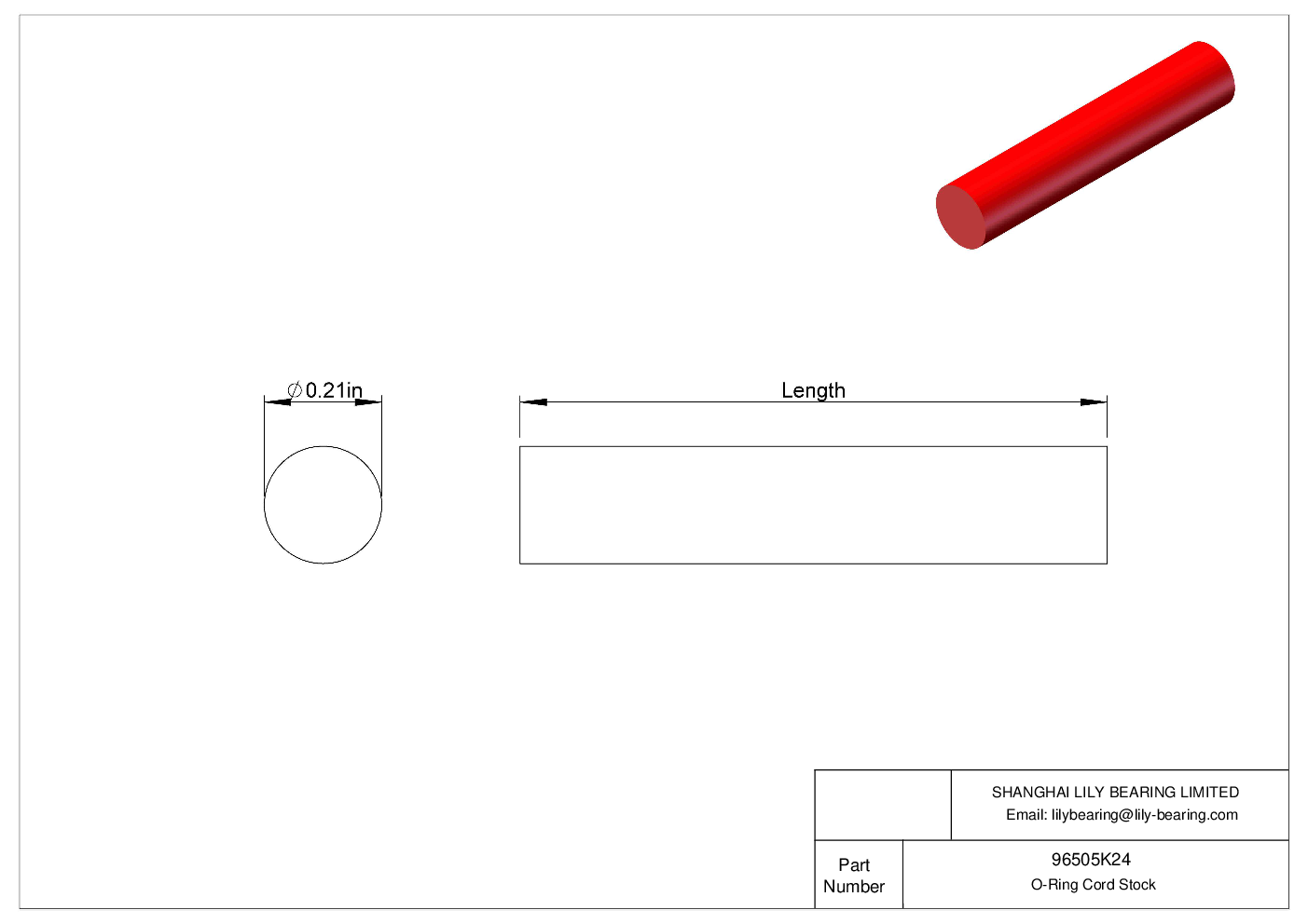 JGFAFKCE High Temperature O-Ring Cord Stock Round cad drawing