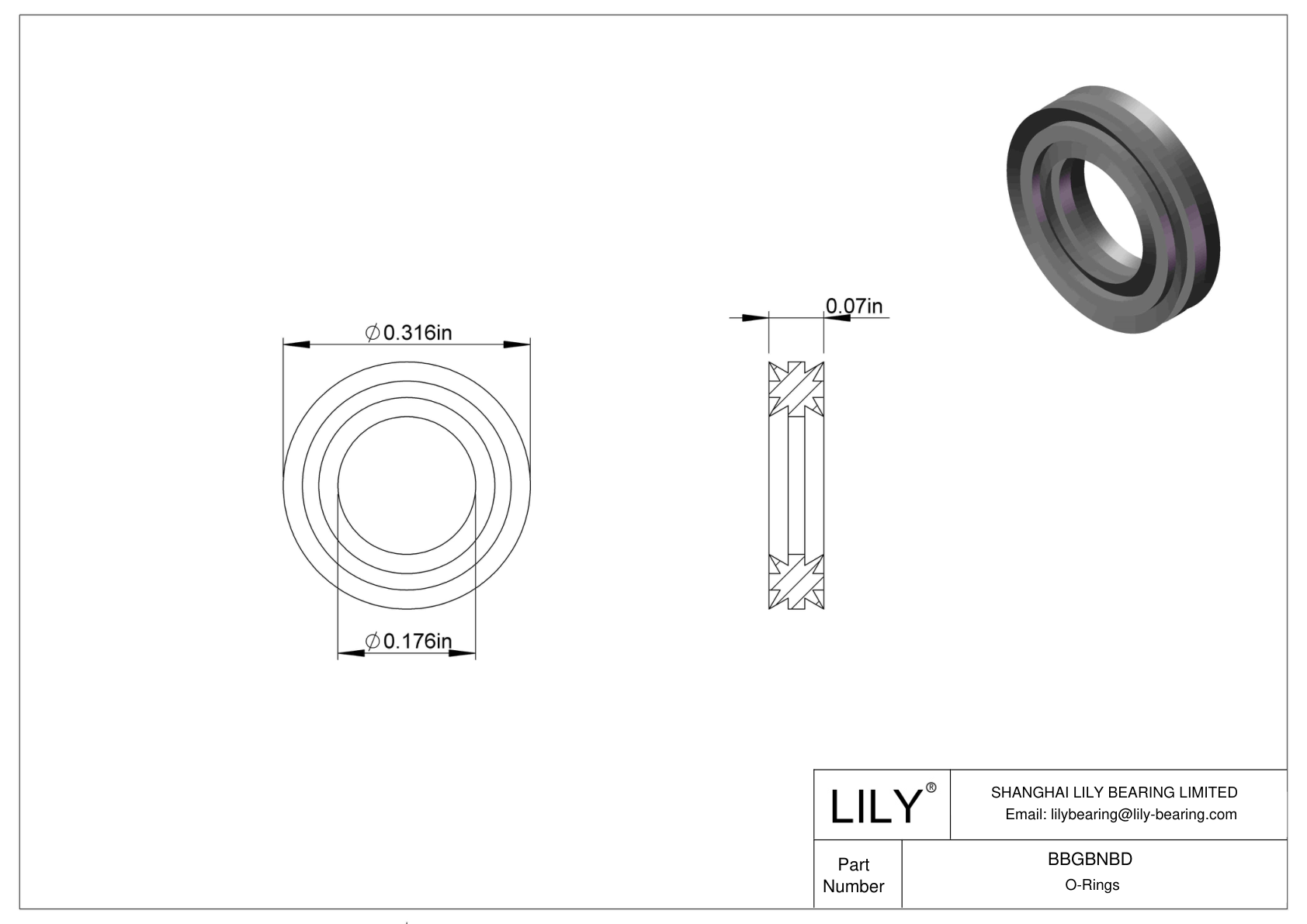 BBGBNBD Oil Resistant O-Rings Double X cad drawing
