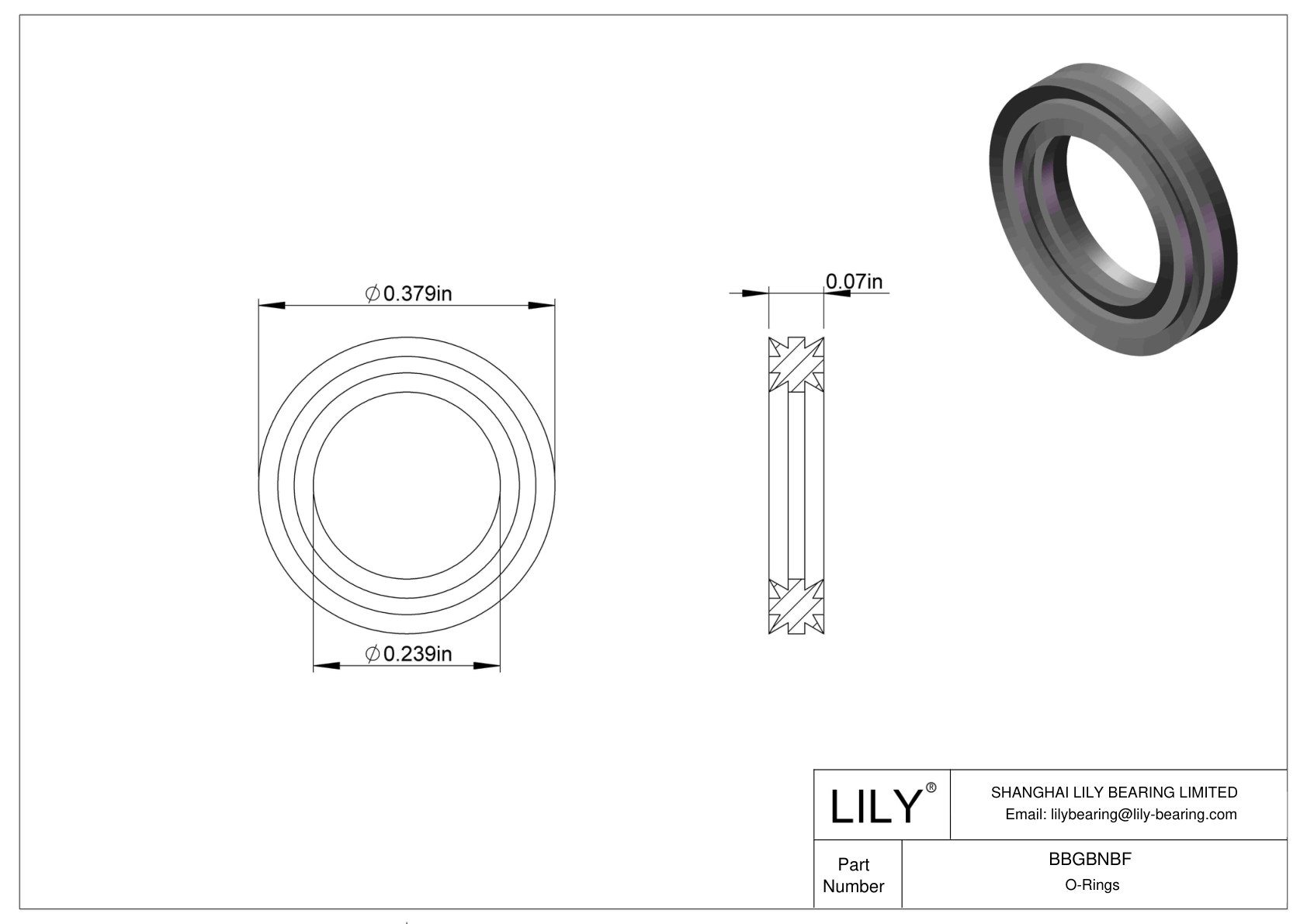 BBGBNBF Oil Resistant O-Rings Double X cad drawing