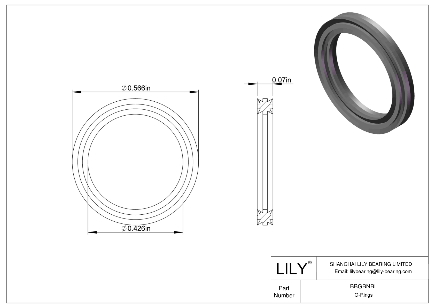 BBGBNBI Oil Resistant O-Rings Double X cad drawing