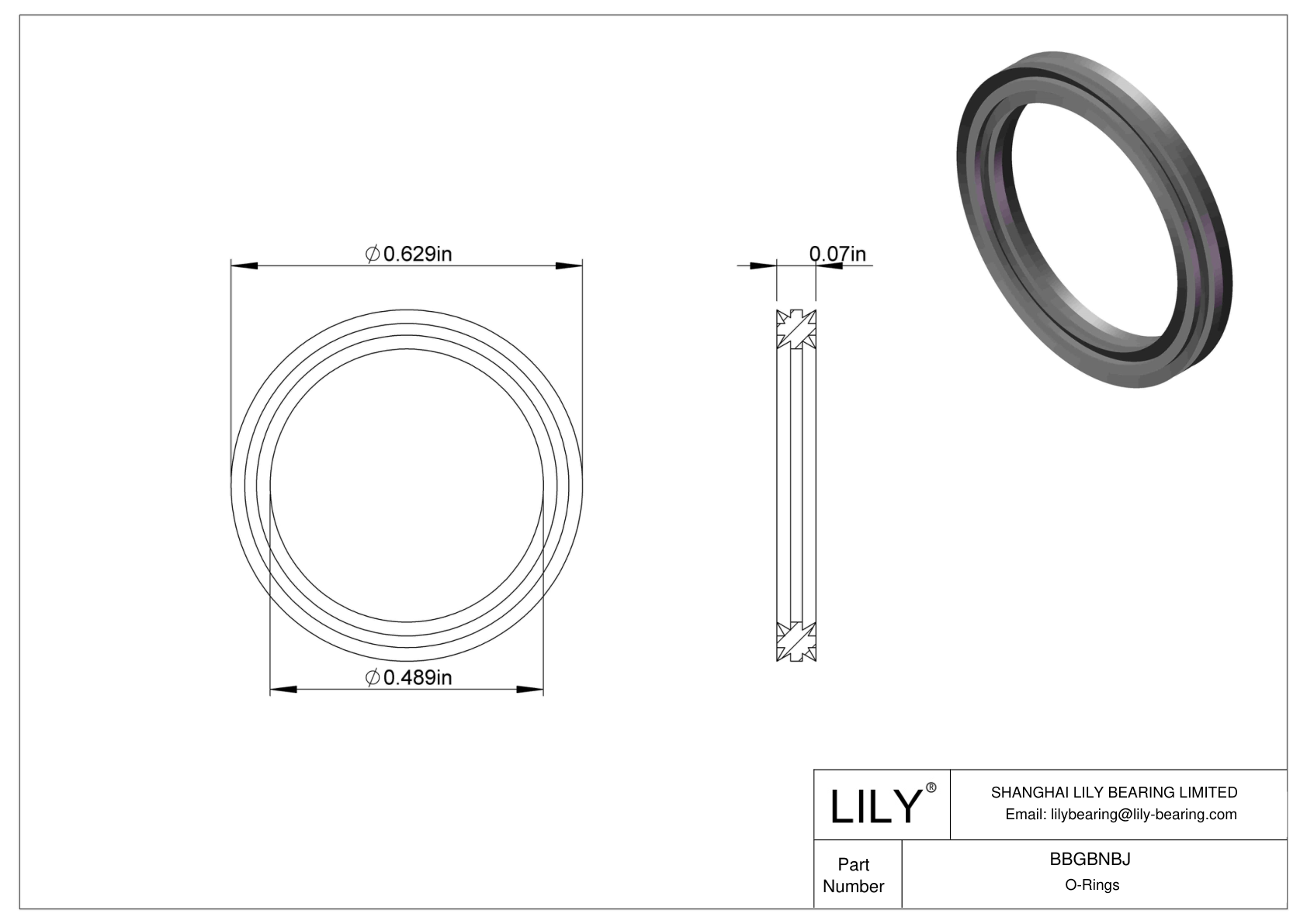 BBGBNBJ Oil Resistant O-Rings Double X cad drawing