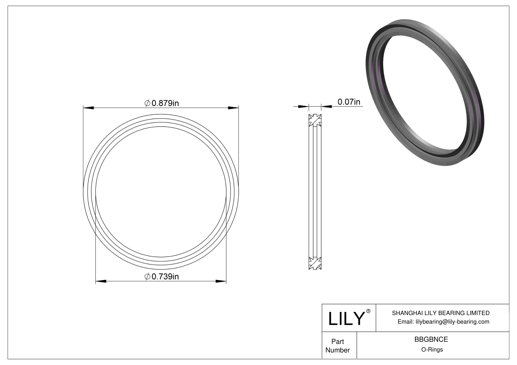 BBGBNCE Oil Resistant O-Rings Double X cad drawing