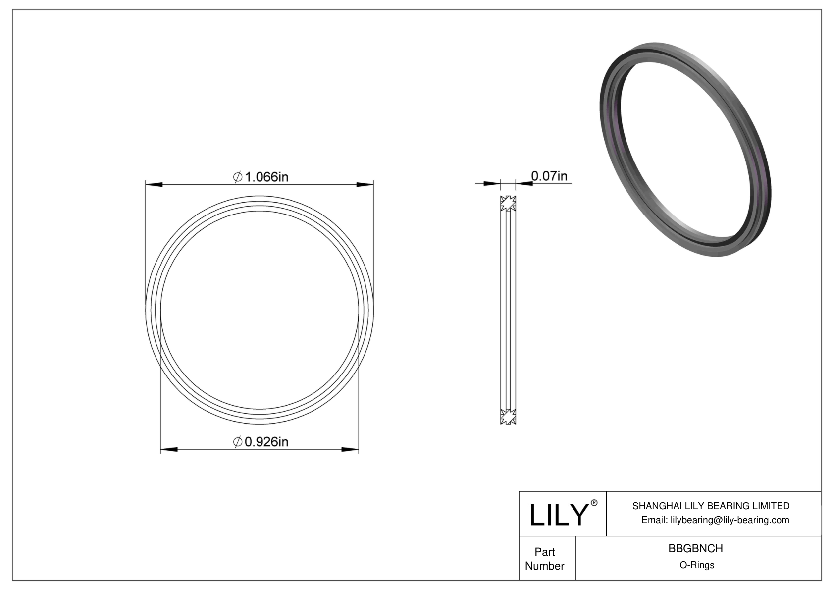 BBGBNCH Oil Resistant O-Rings Double X cad drawing