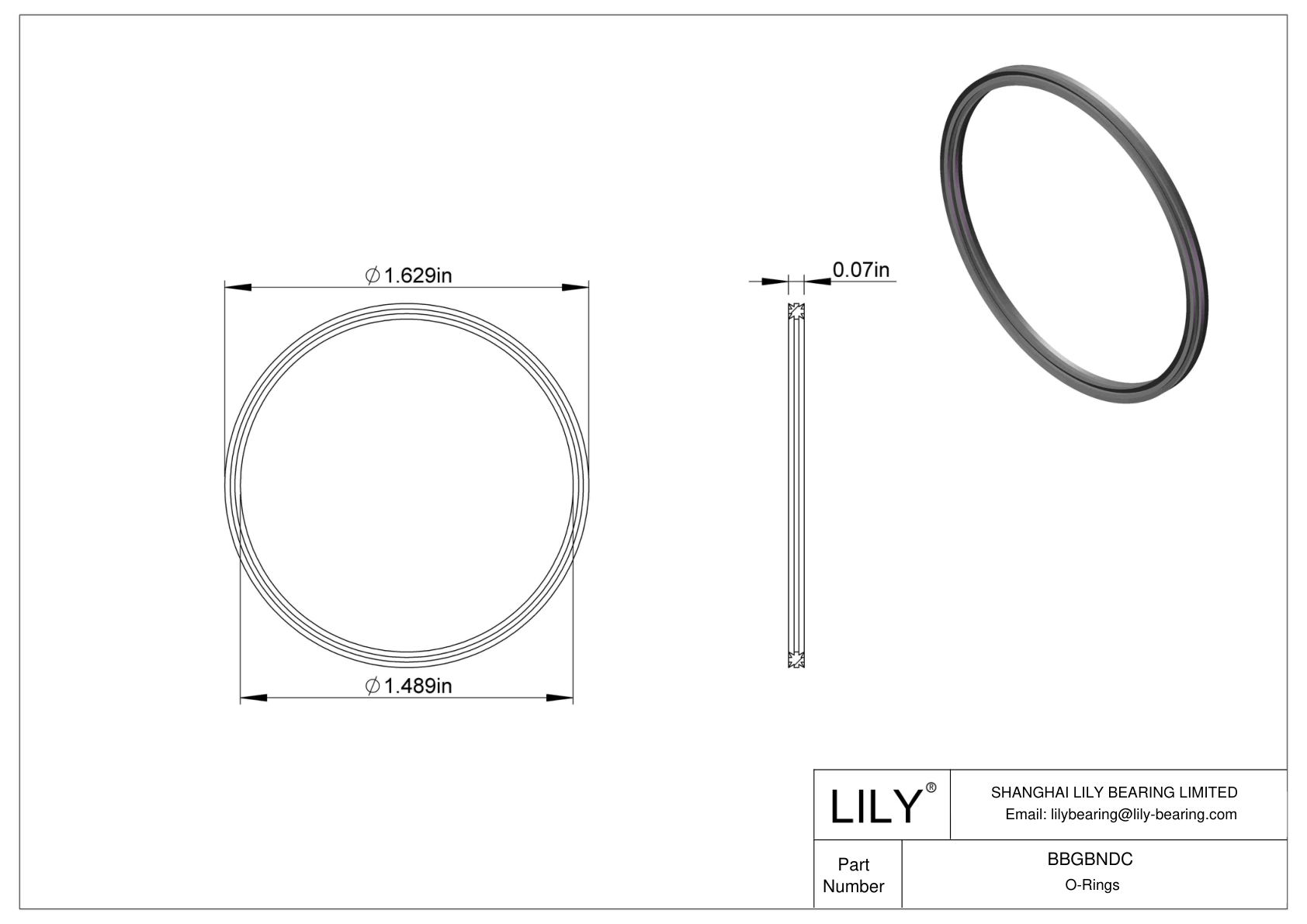 BBGBNDC Oil Resistant O-Rings Double X cad drawing