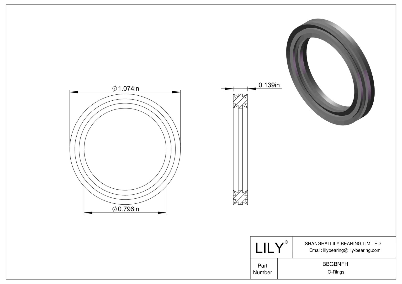 BBGBNFH Oil Resistant O-Rings Double X cad drawing
