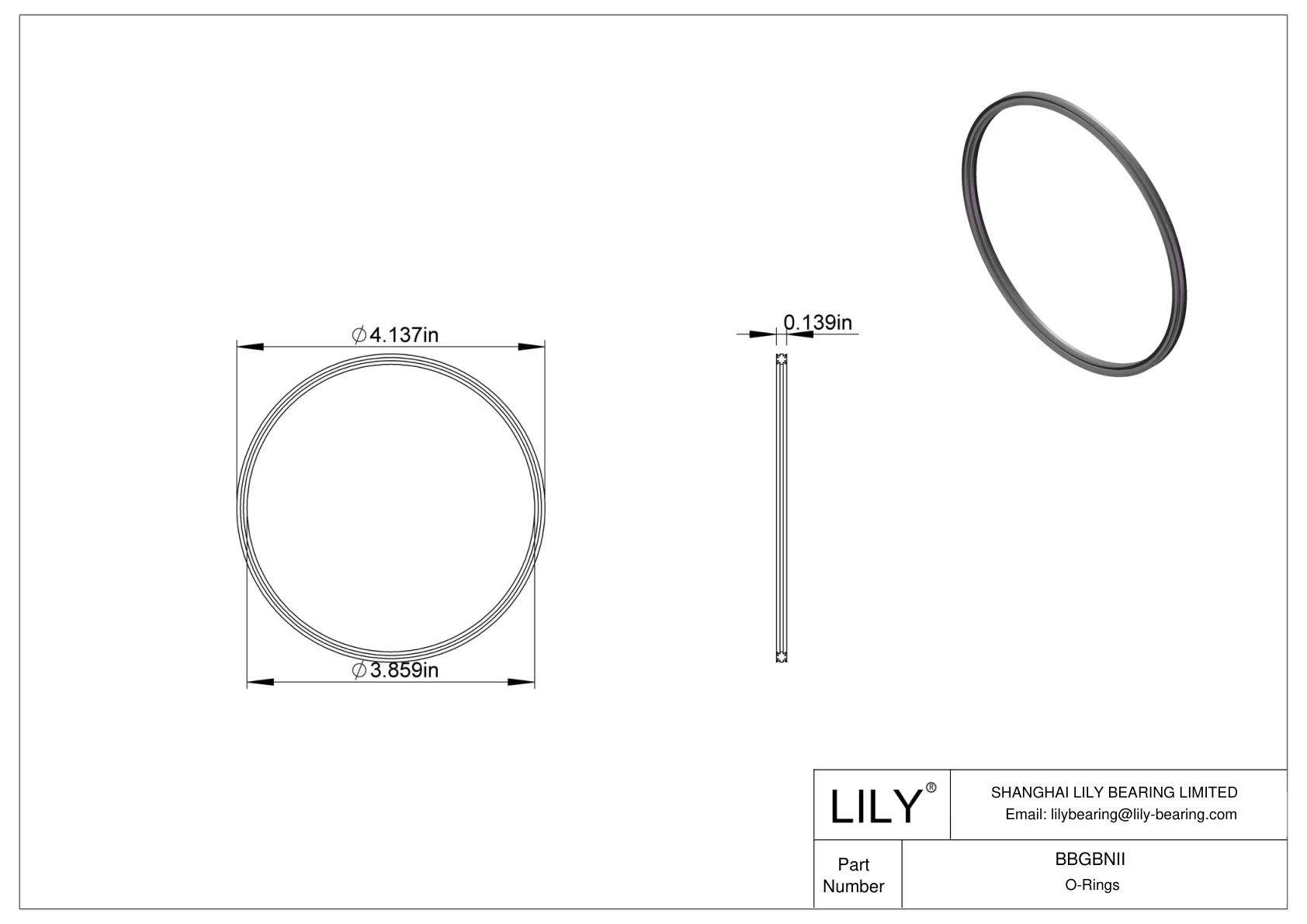 BBGBNII Oil Resistant O-Rings Double X cad drawing