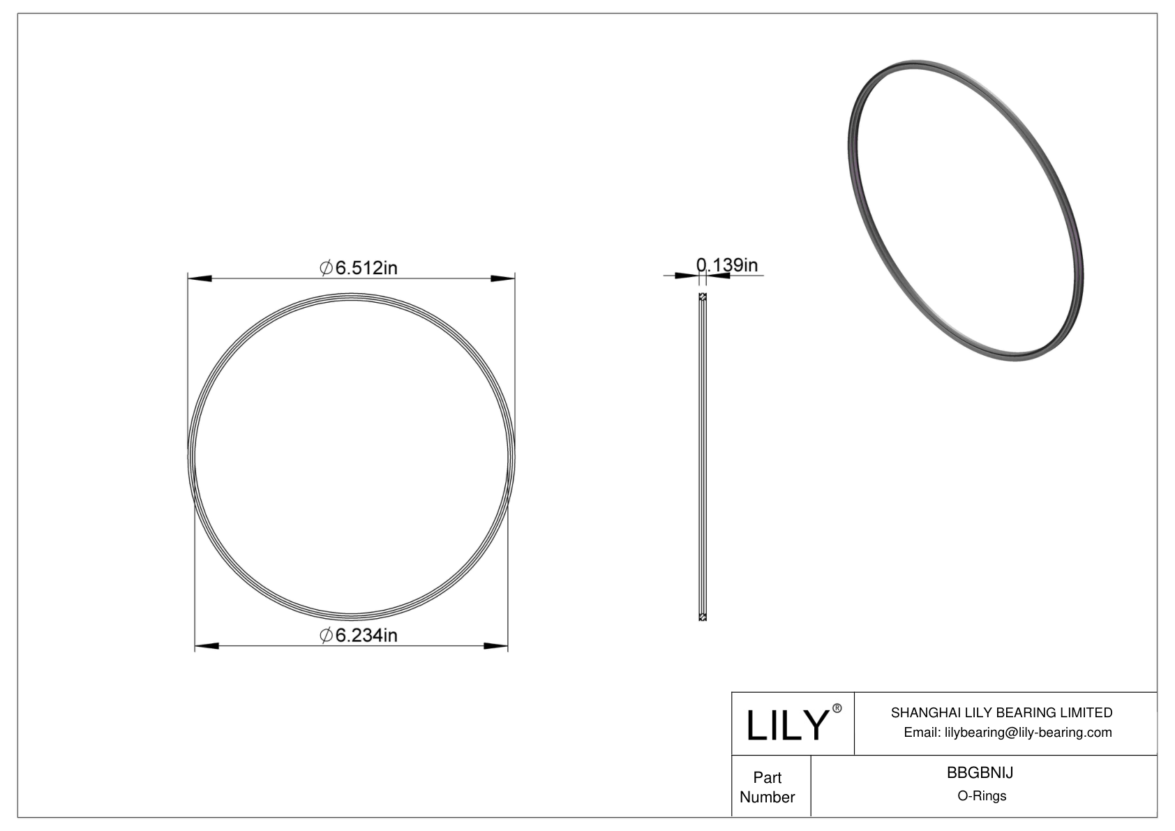 BBGBNIJ Oil Resistant O-Rings Double X cad drawing