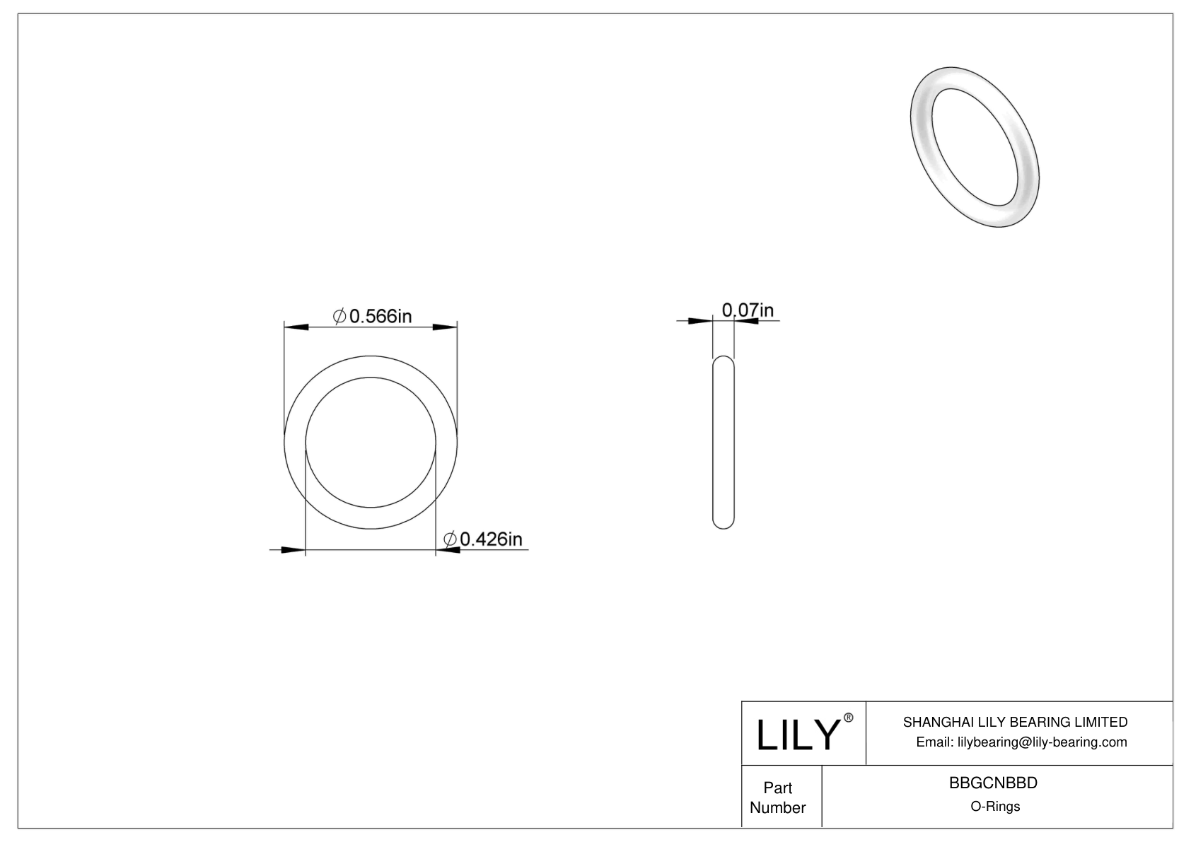 BBGCNBBD High Temperature O-Rings Round cad drawing