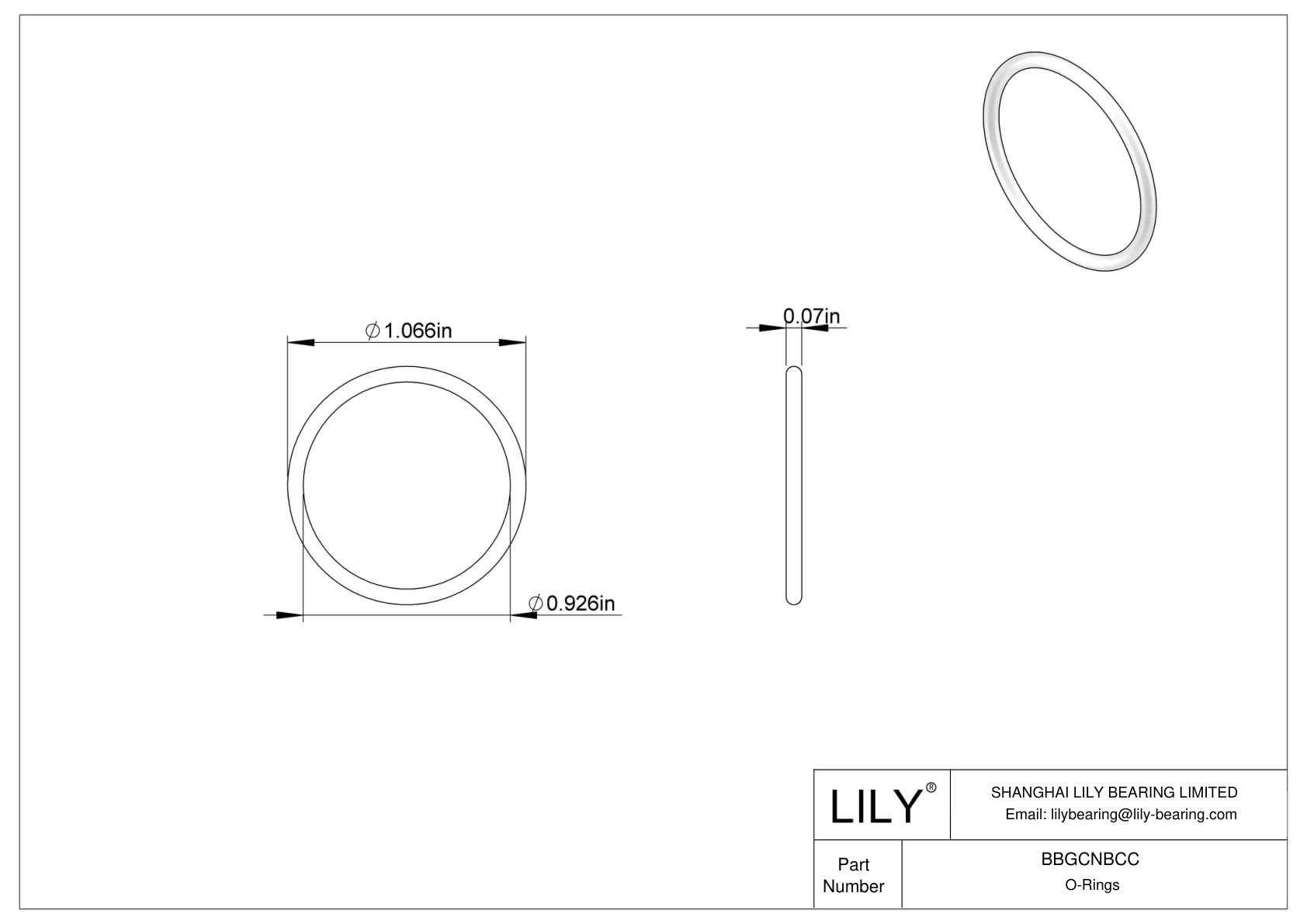 BBGCNBCC High Temperature O-Rings Round cad drawing