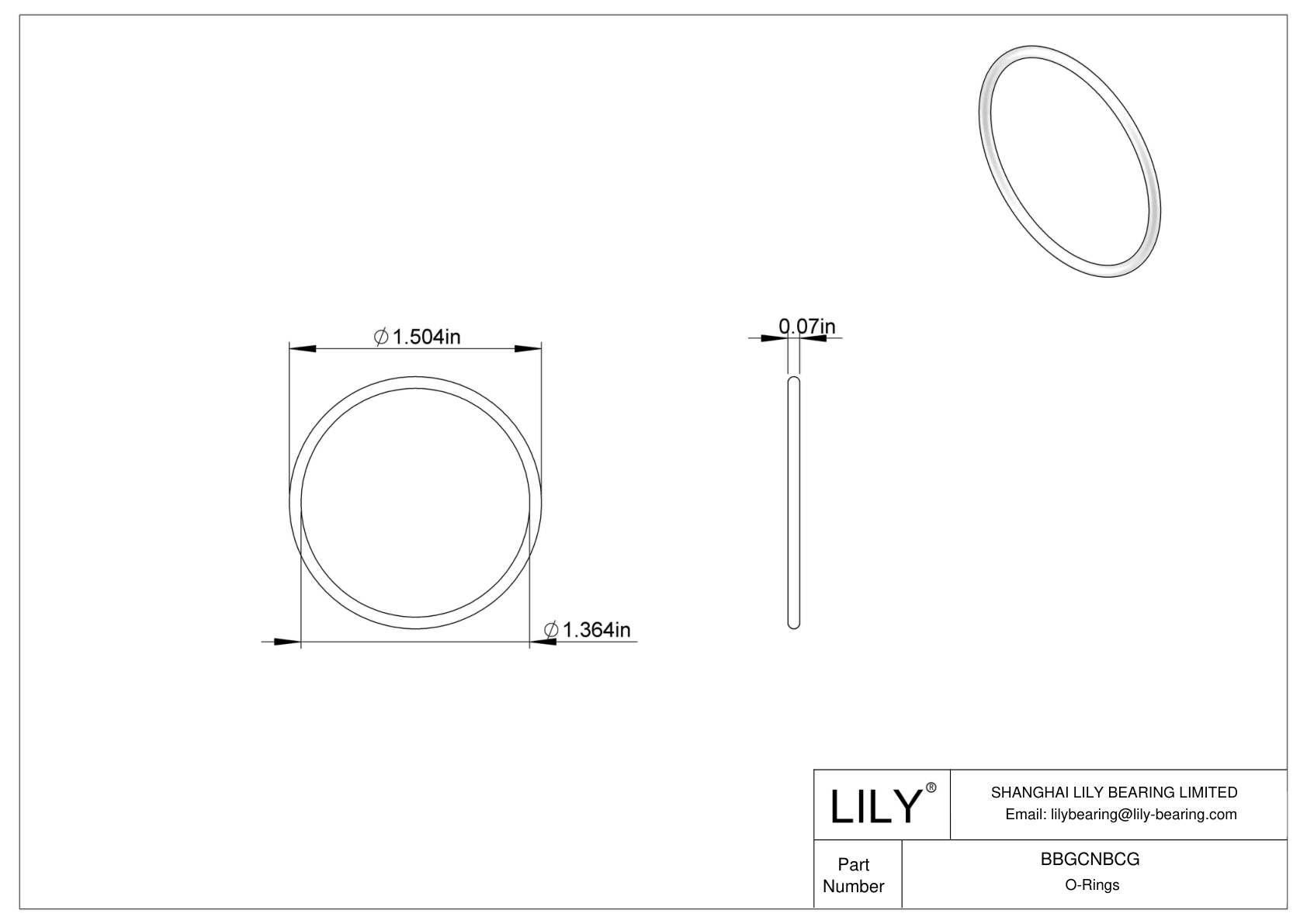 BBGCNBCG High Temperature O-Rings Round cad drawing