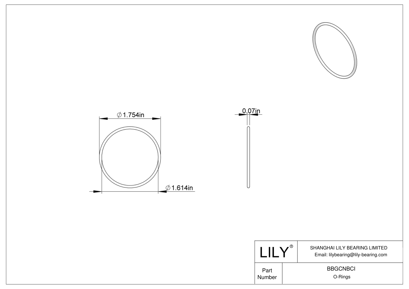 BBGCNBCI High Temperature O-Rings Round cad drawing