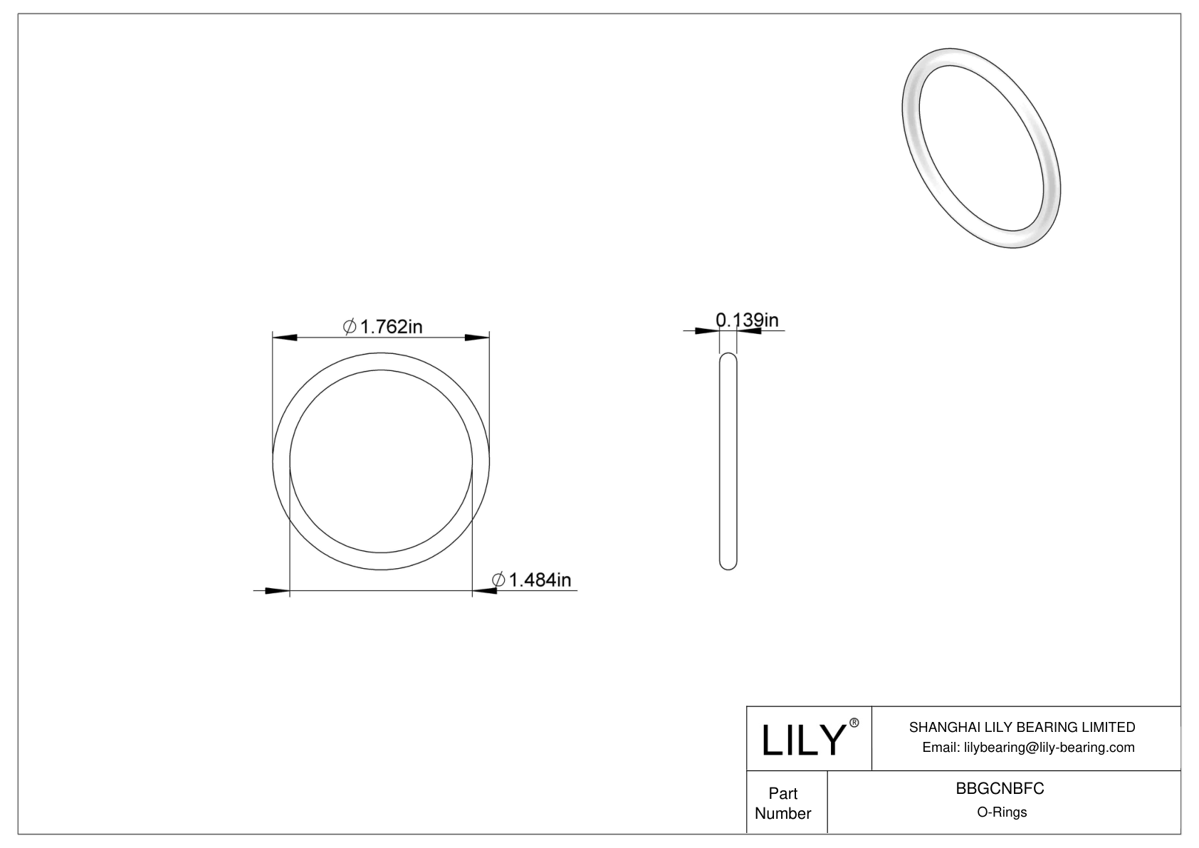 BBGCNBFC High Temperature O-Rings Round cad drawing
