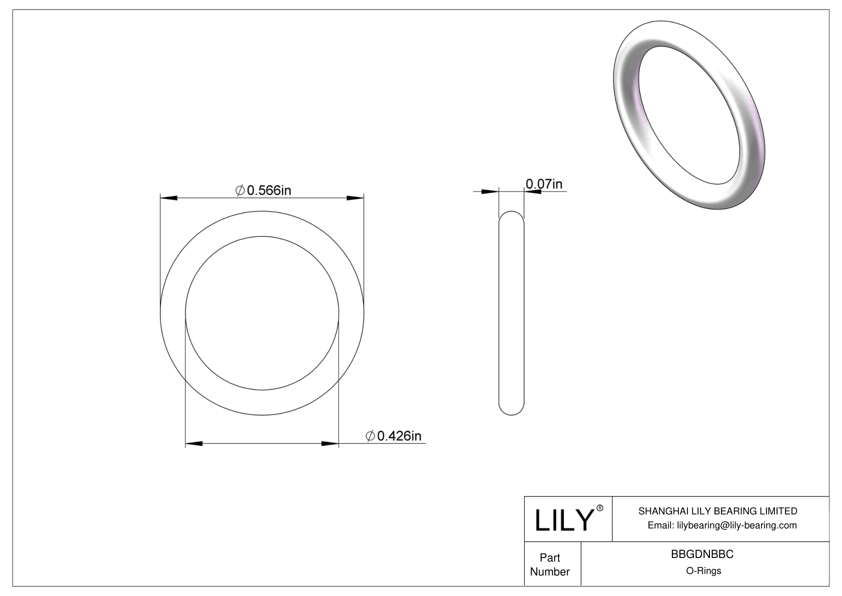BBGDNBBC Chemical Resistant O-rings Round cad drawing