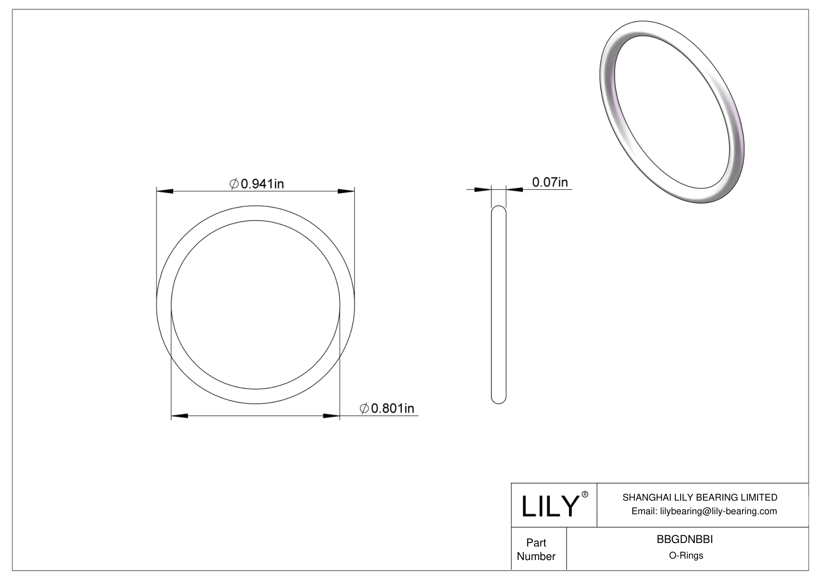 BBGDNBBI Chemical Resistant O-rings Round cad drawing