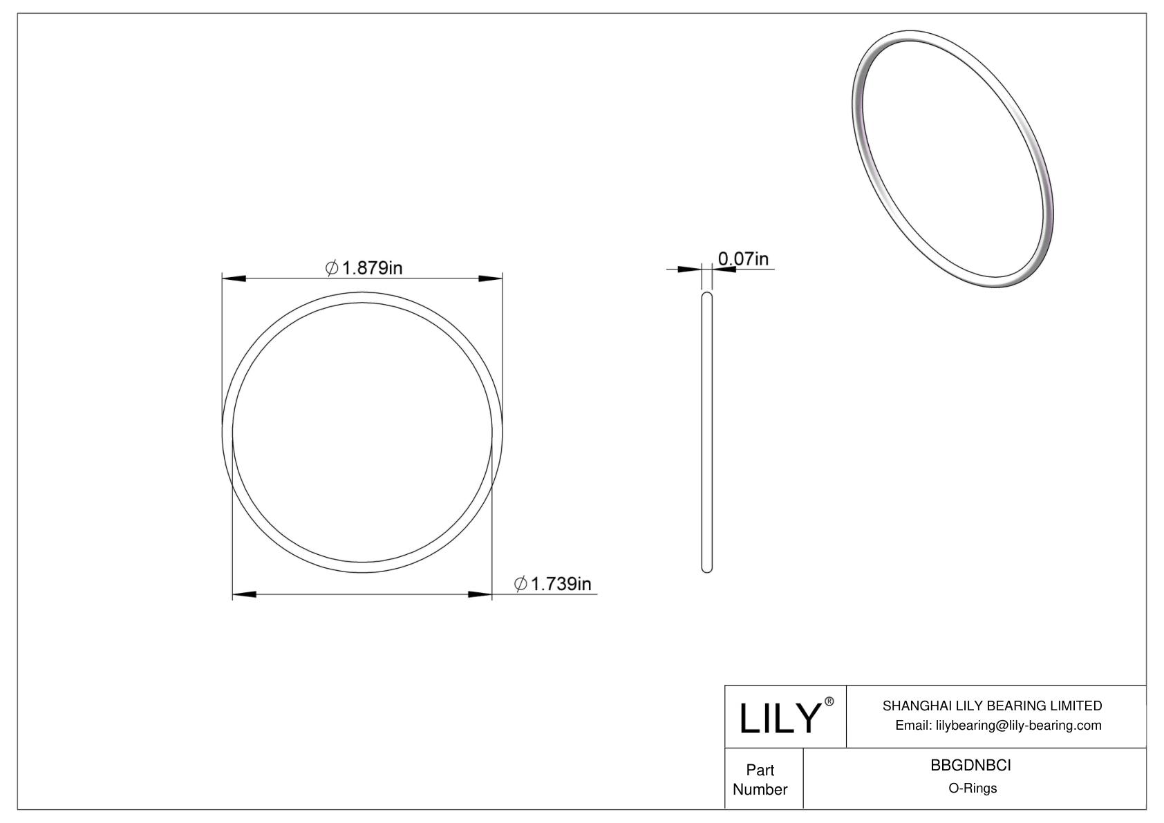 BBGDNBCI Chemical Resistant O-rings Round cad drawing