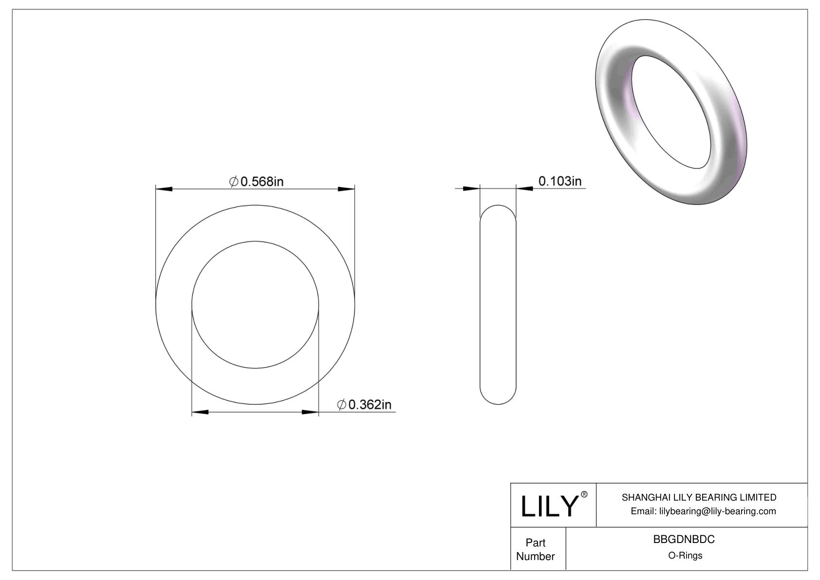 BBGDNBDC Chemical Resistant O-rings Round cad drawing