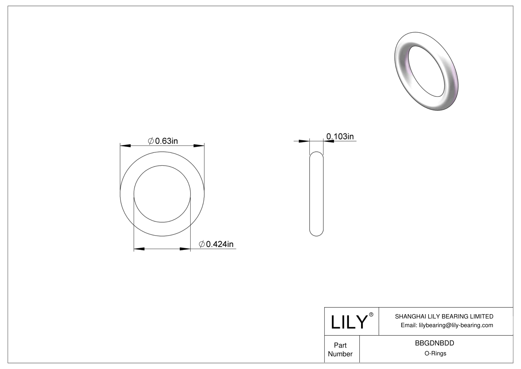 BBGDNBDD Chemical Resistant O-rings Round cad drawing