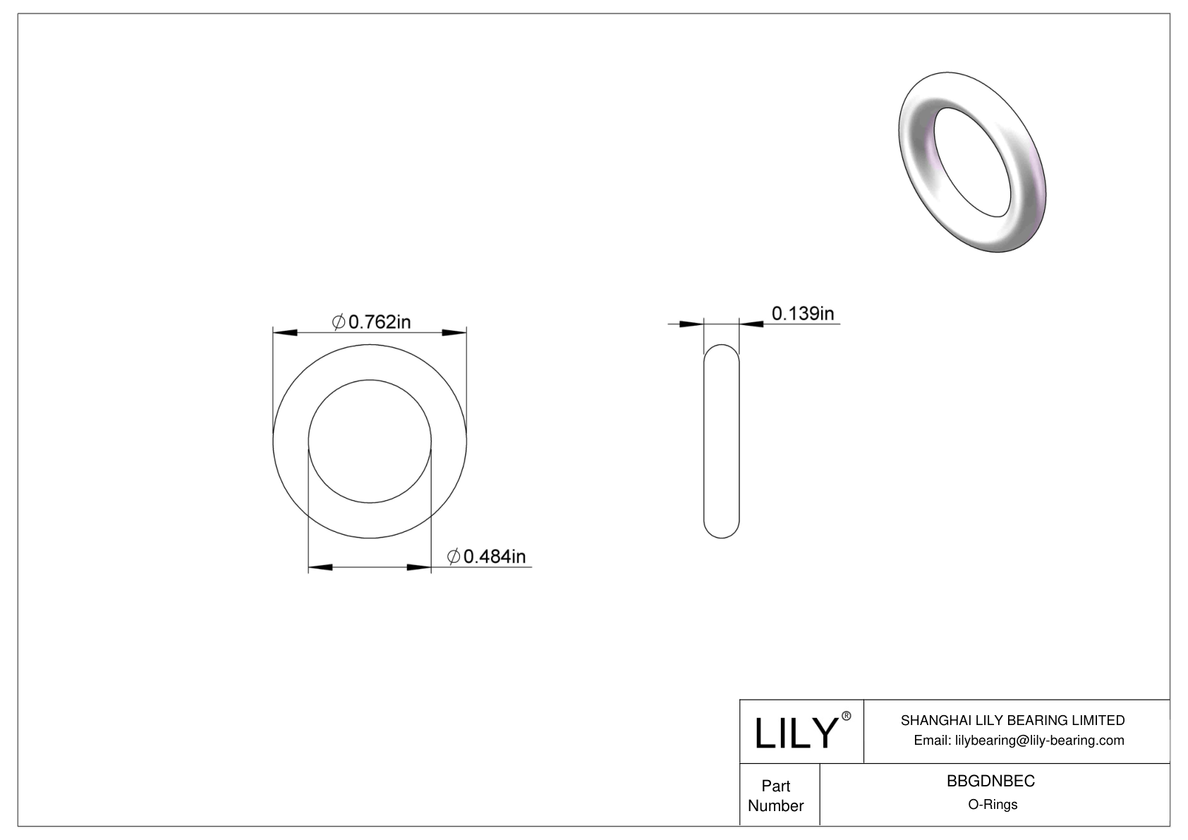 BBGDNBEC Chemical Resistant O-rings Round cad drawing