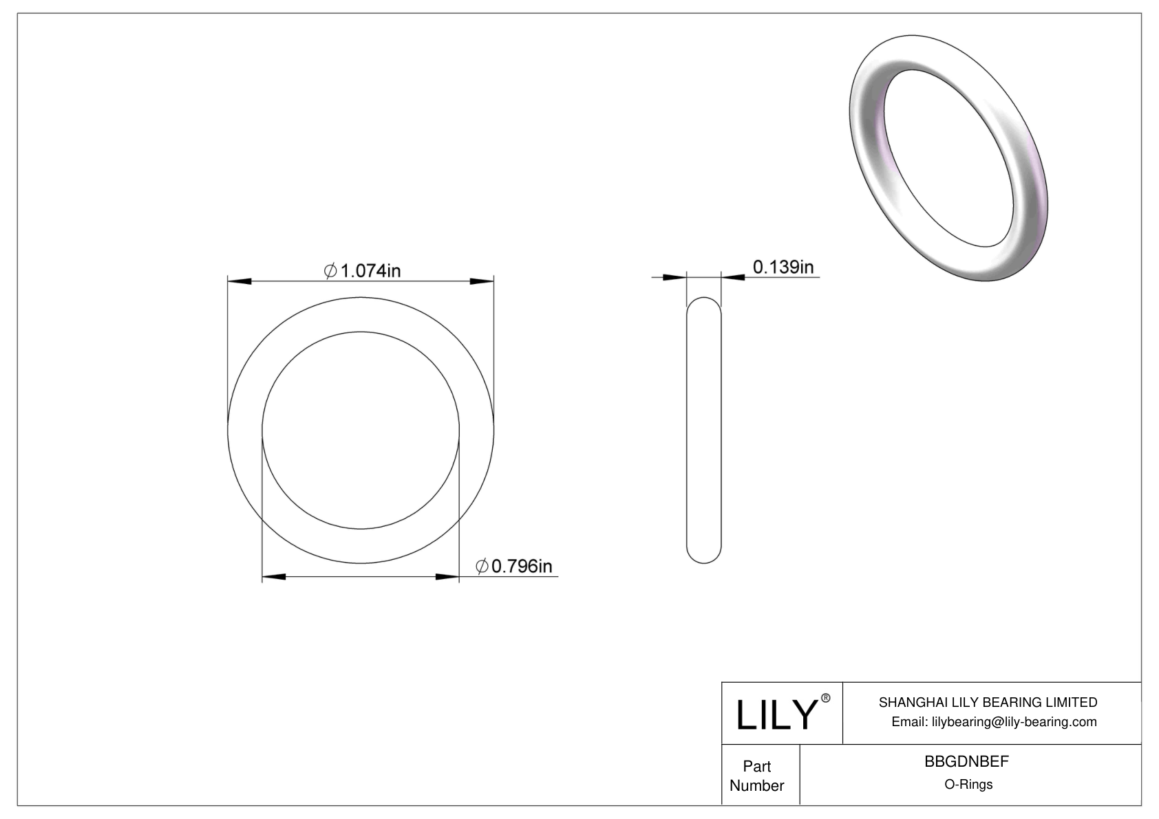 BBGDNBEF Chemical Resistant O-rings Round cad drawing