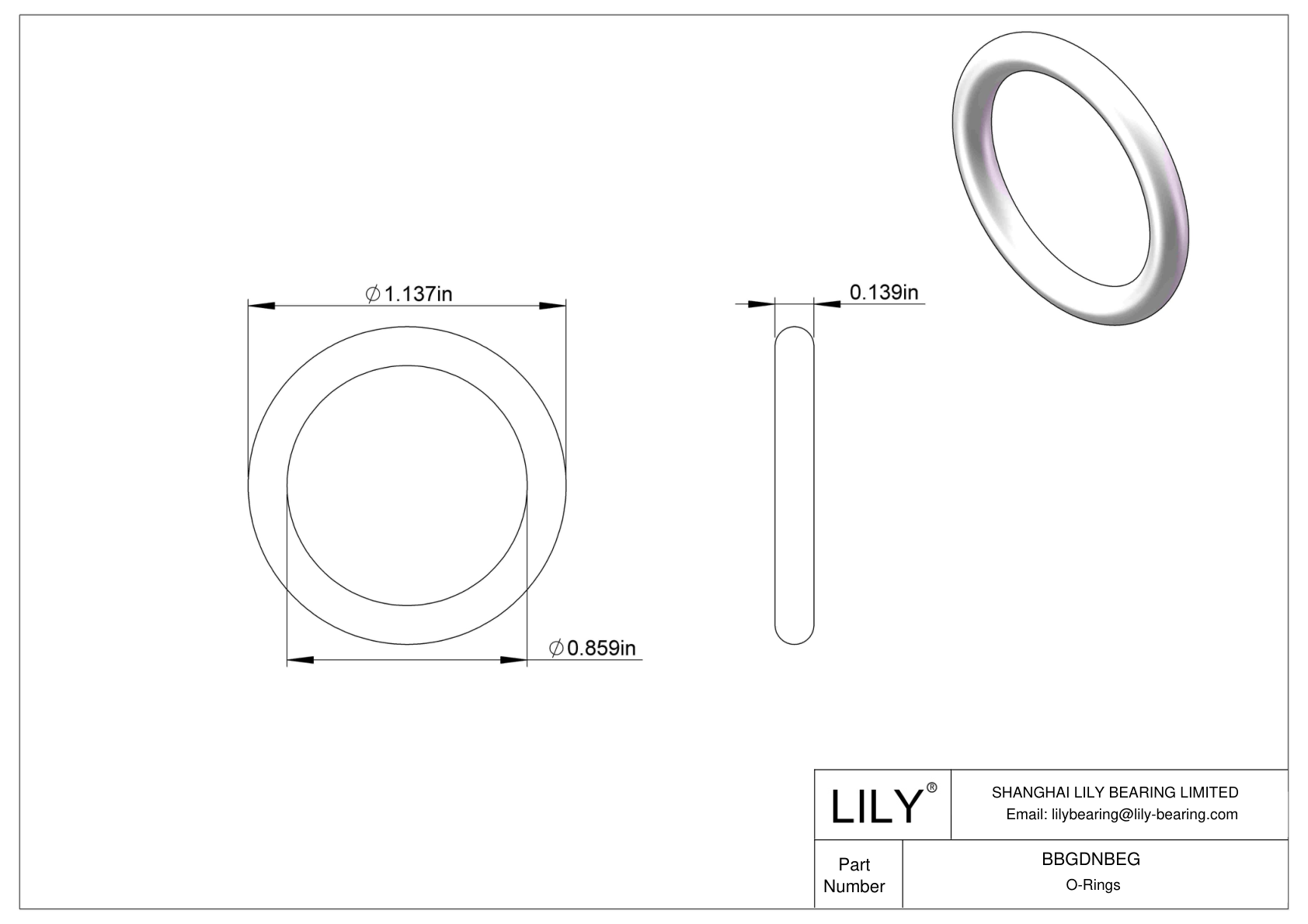 BBGDNBEG Chemical Resistant O-rings Round cad drawing