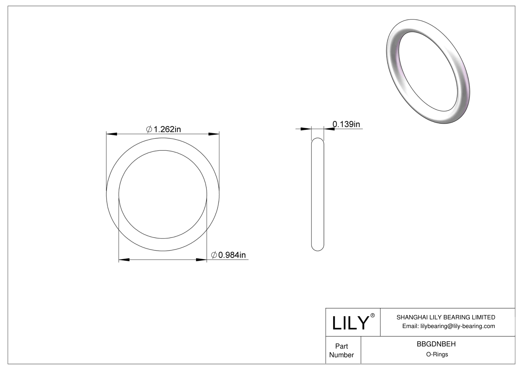 BBGDNBEH Chemical Resistant O-rings Round cad drawing
