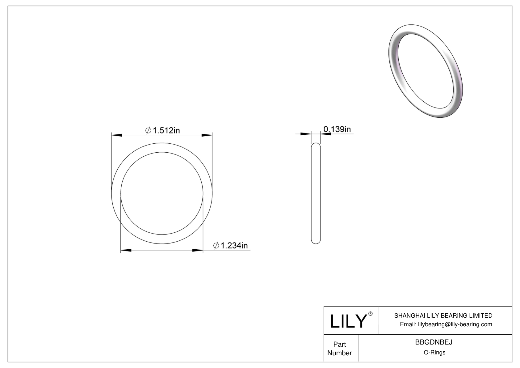 BBGDNBEJ Chemical Resistant O-rings Round cad drawing