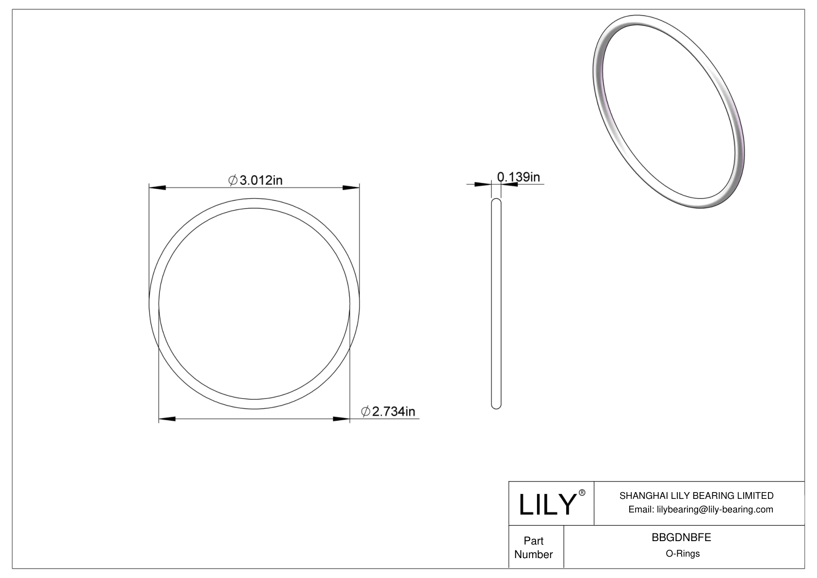 BBGDNBFE Chemical Resistant O-rings Round cad drawing