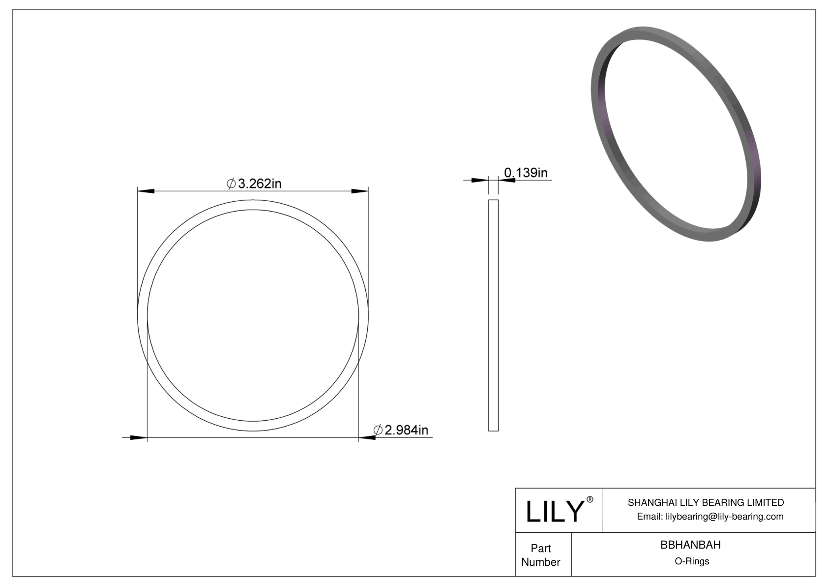 BBHANBAH Chemical Resistant O-rings Square cad drawing