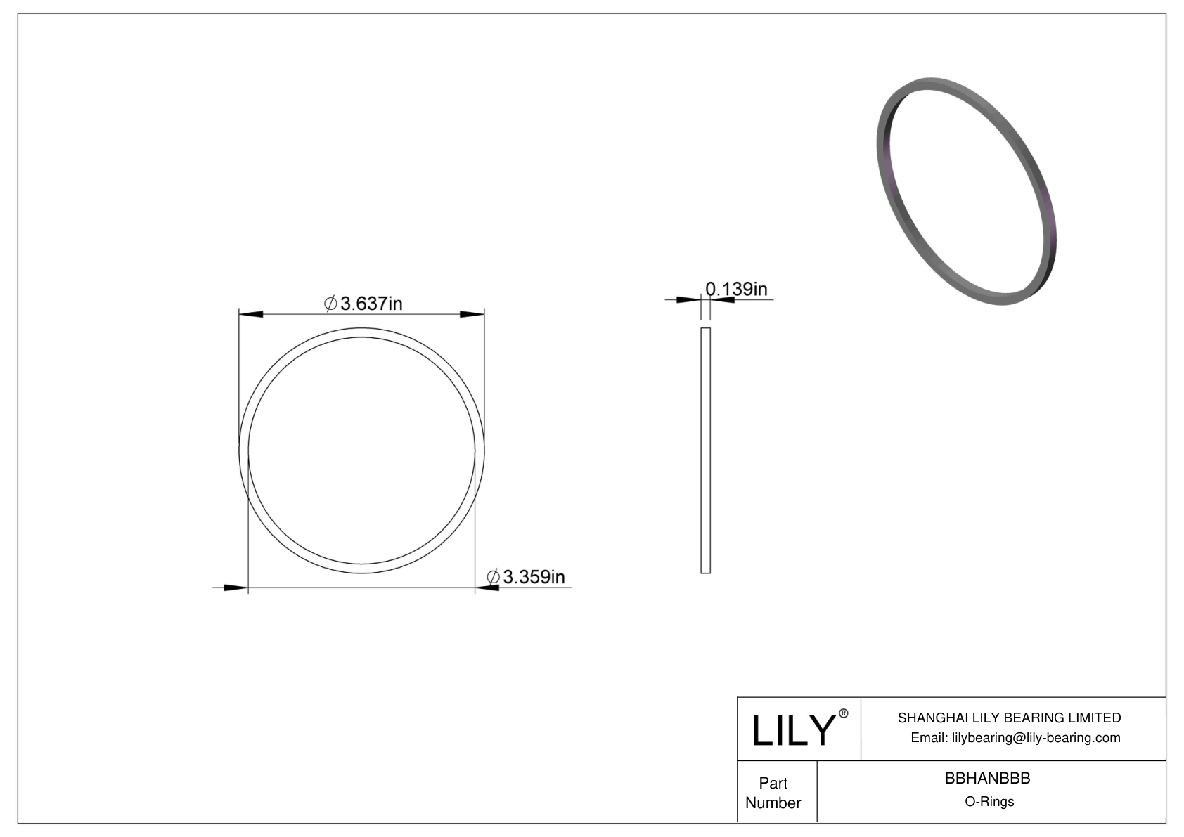 BBHANBBB Chemical Resistant O-rings Square cad drawing
