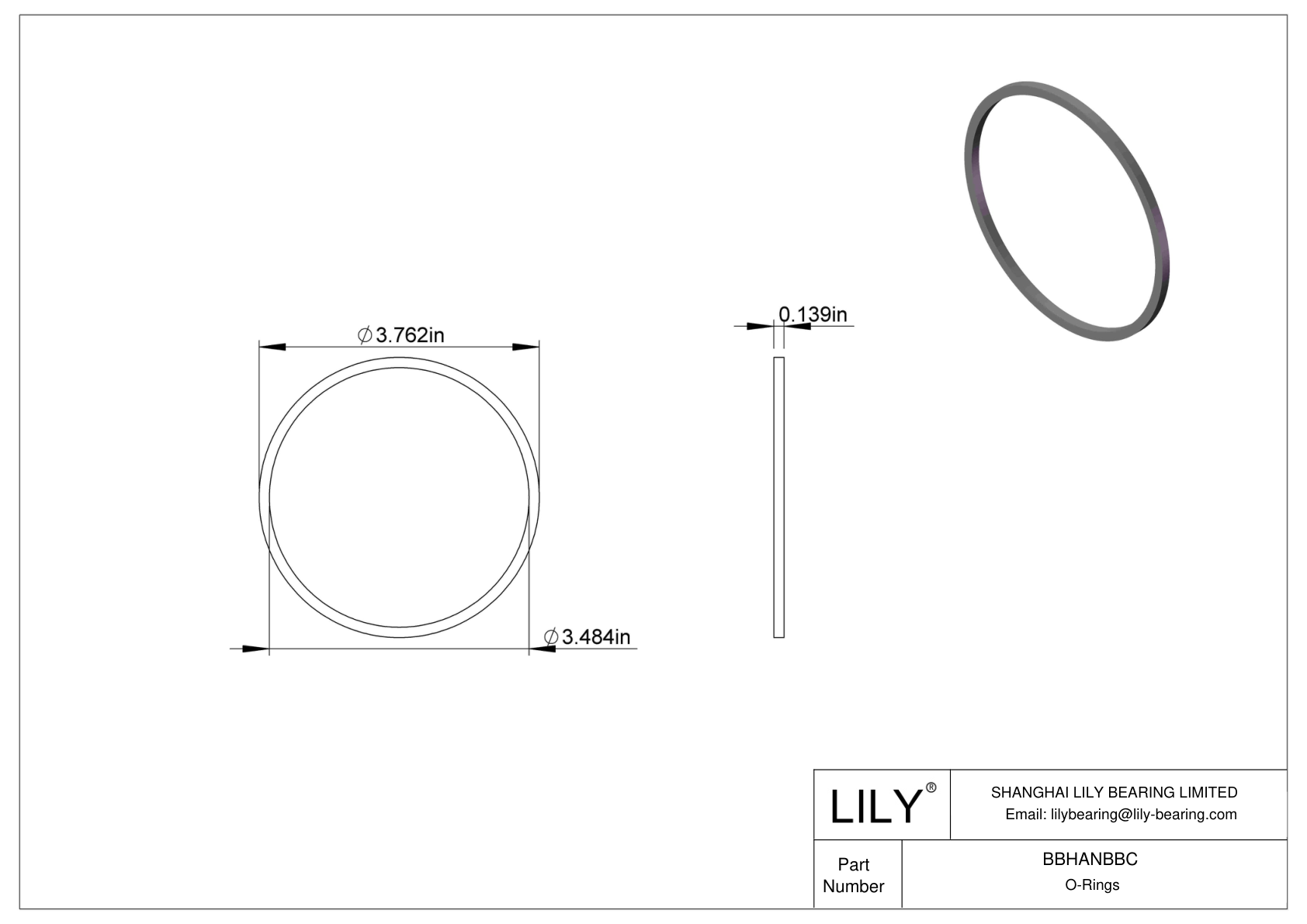 BBHANBBC Chemical Resistant O-rings Square cad drawing