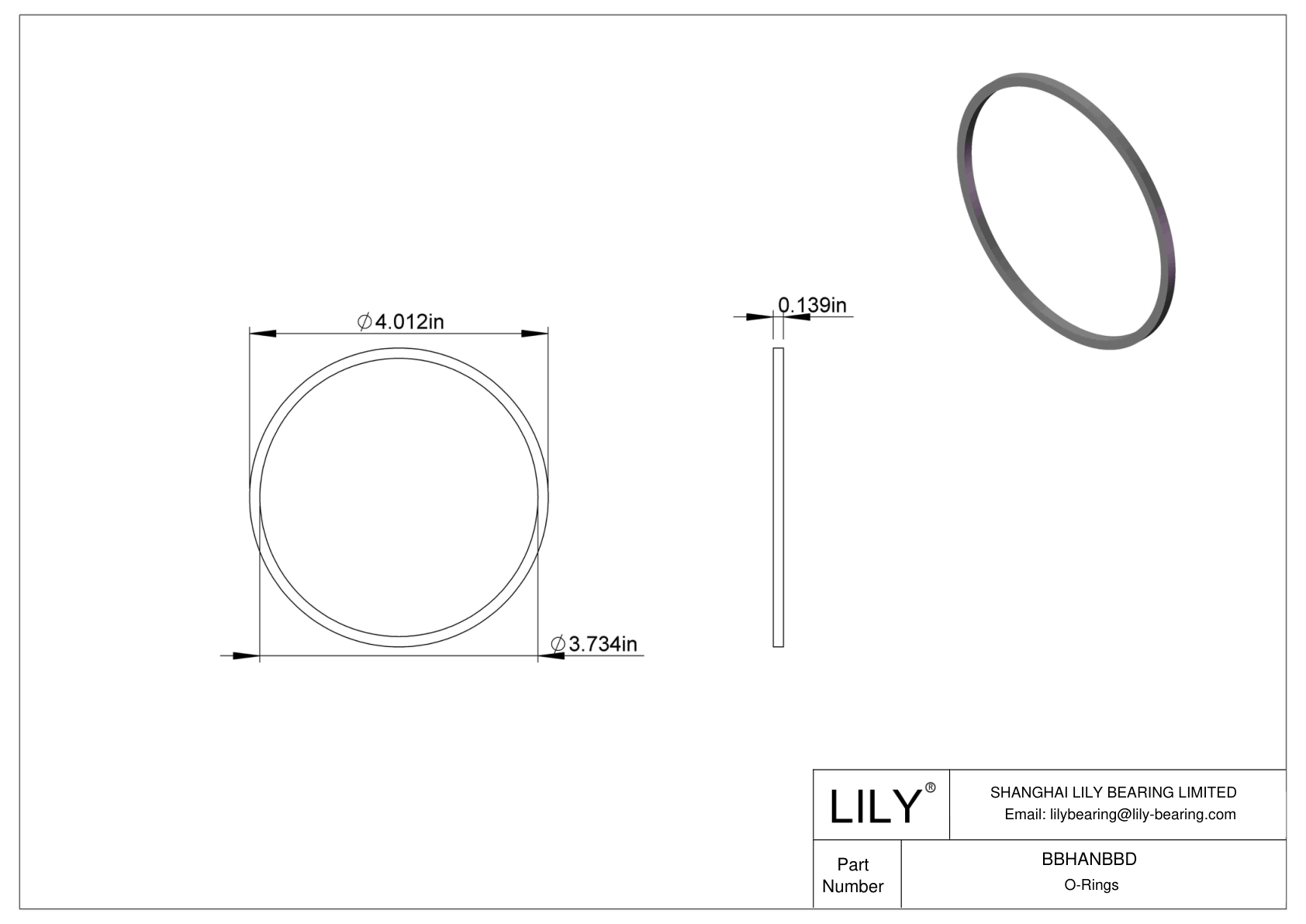 BBHANBBD Chemical Resistant O-rings Square cad drawing