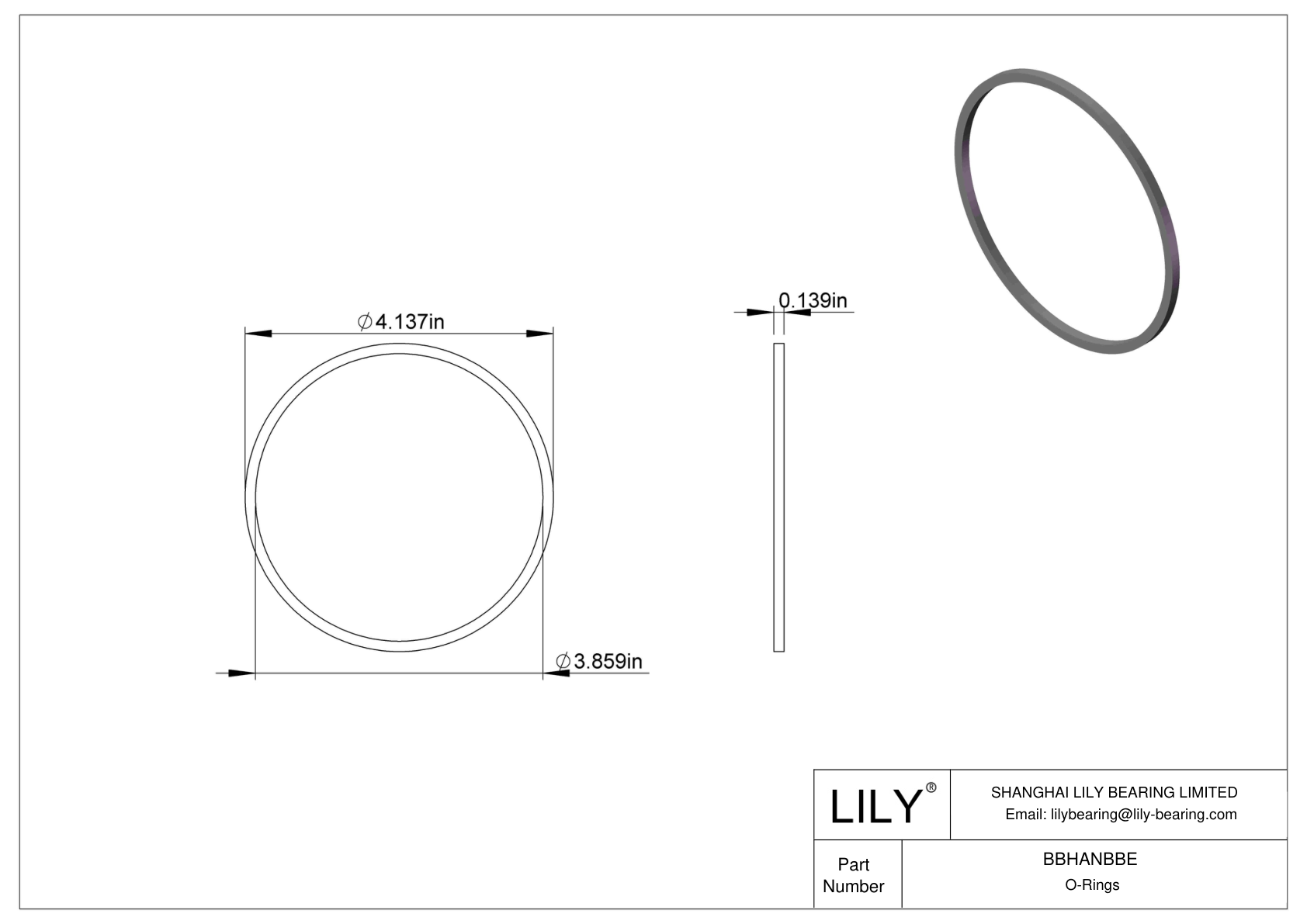 BBHANBBE Chemical Resistant O-rings Square cad drawing