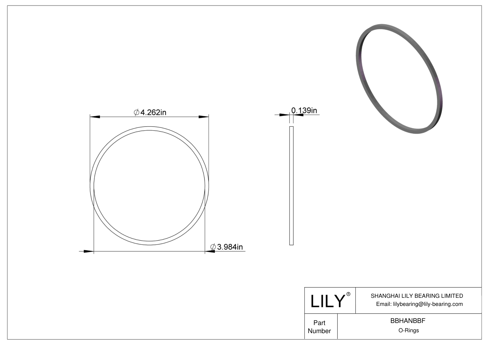 BBHANBBF Chemical Resistant O-rings Square cad drawing