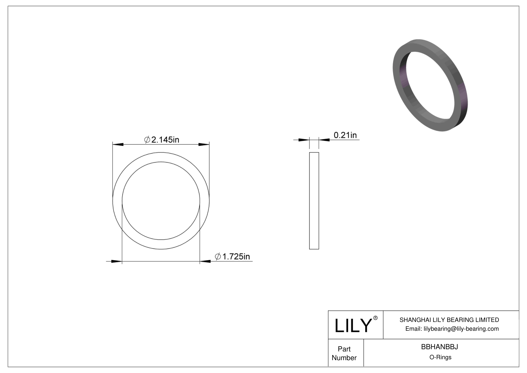 BBHANBBJ Chemical Resistant O-rings Square cad drawing