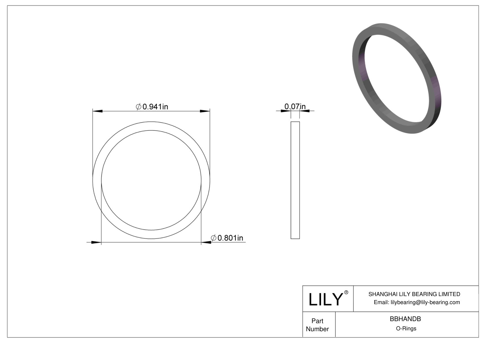 BBHANDB Chemical Resistant O-rings Square cad drawing