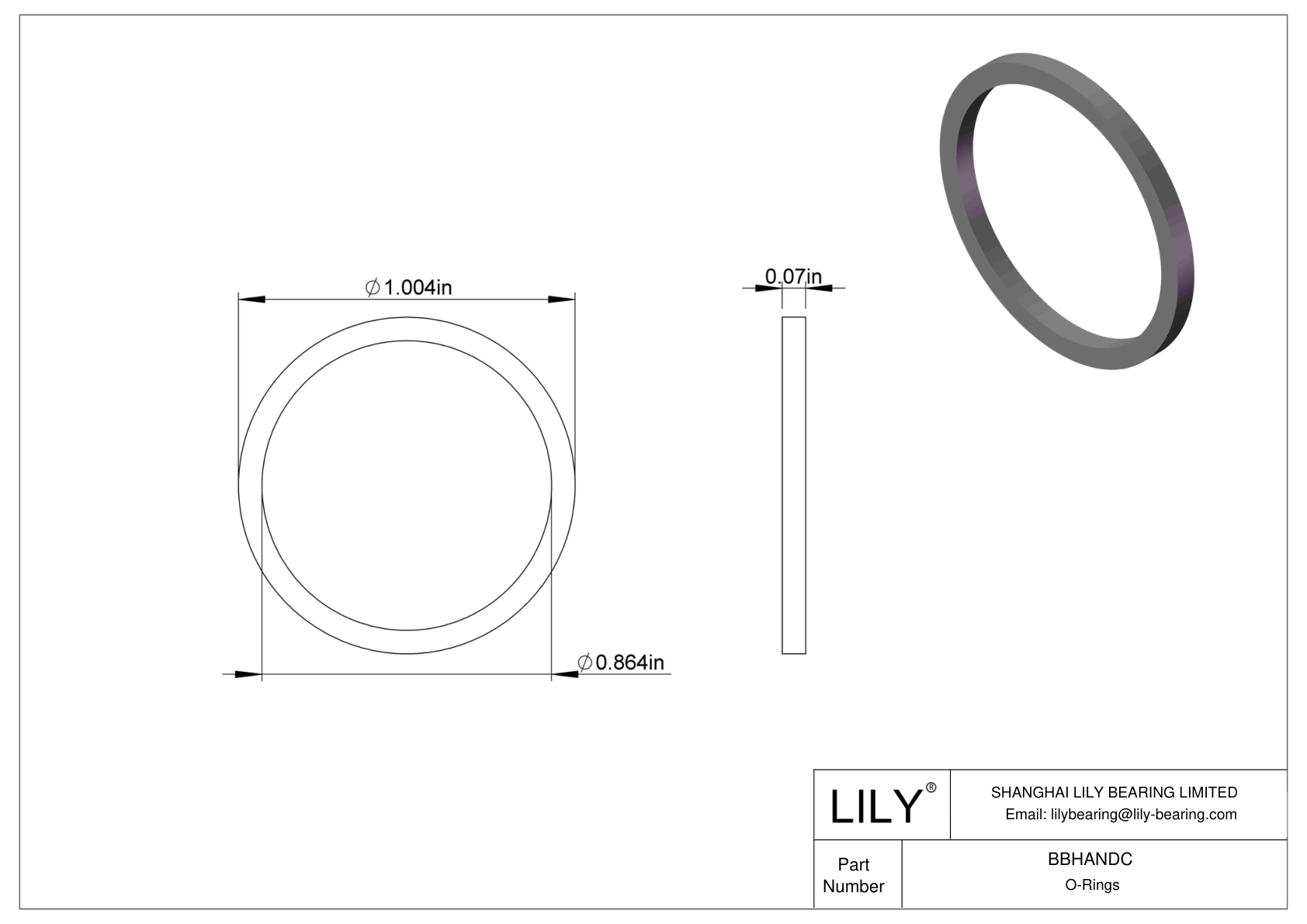 BBHANDC Chemical Resistant O-rings Square cad drawing