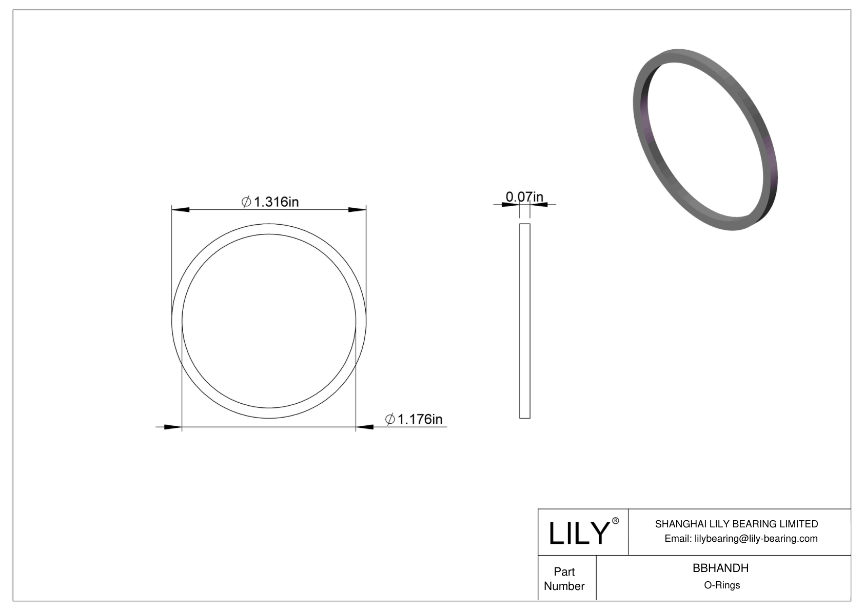 BBHANDH Chemical Resistant O-rings Square cad drawing