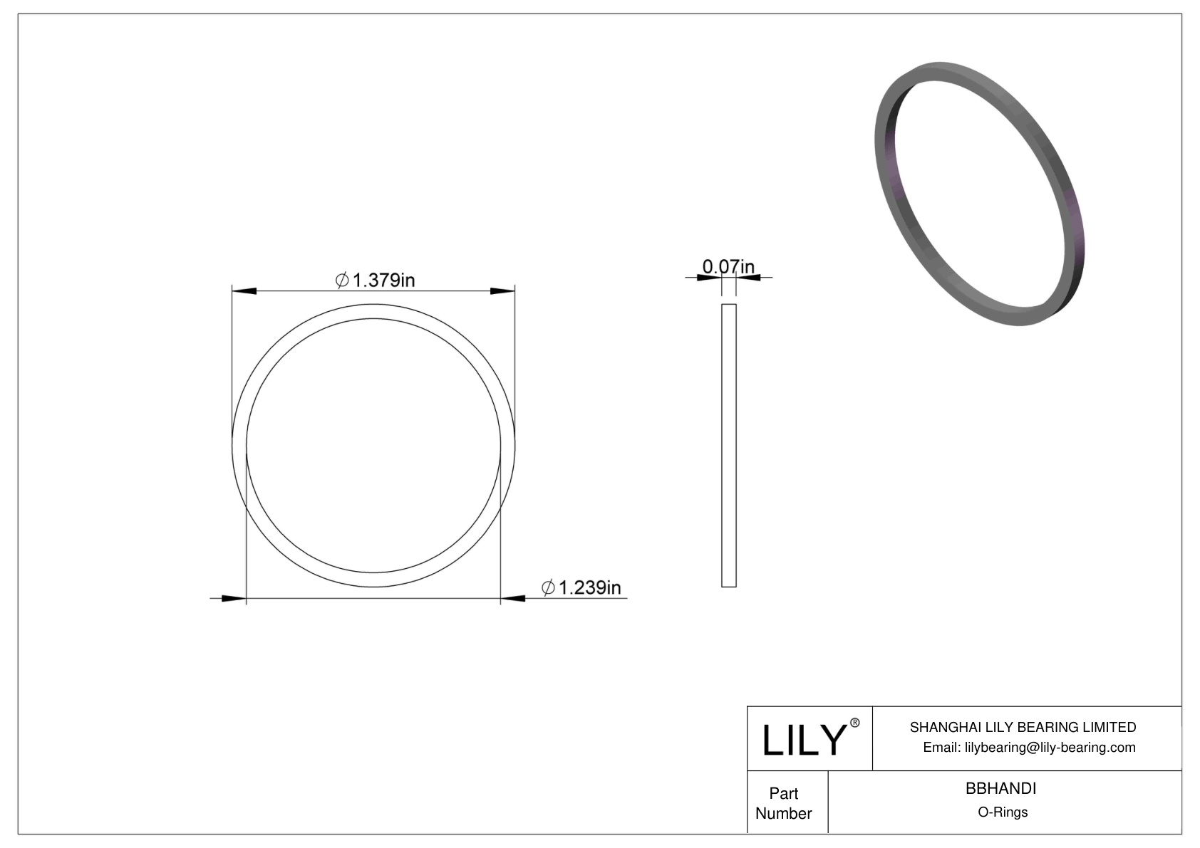 BBHANDI Chemical Resistant O-rings Square cad drawing