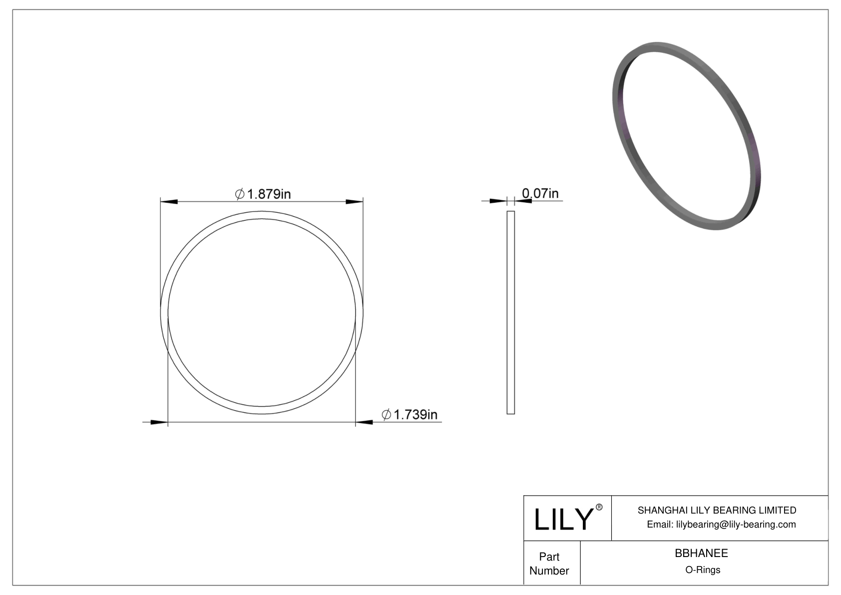 BBHANEE Chemical Resistant O-rings Square cad drawing