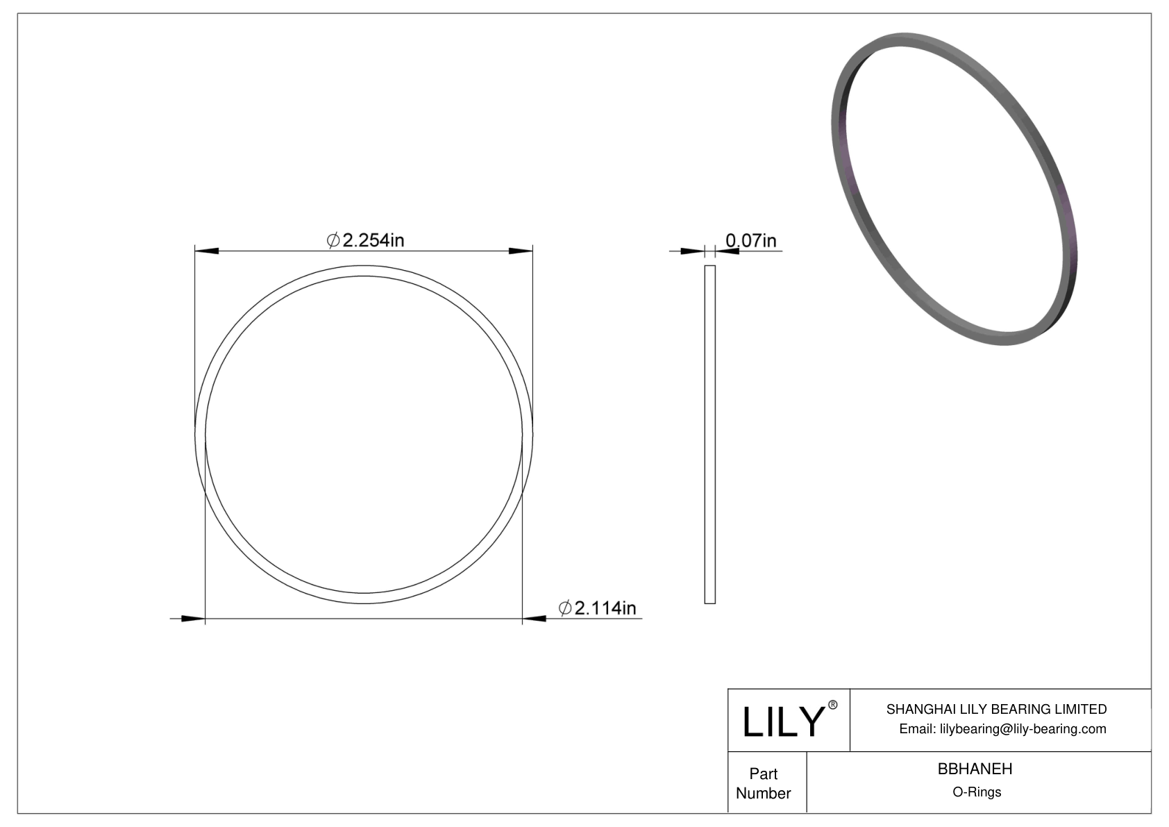 BBHANEH Chemical Resistant O-rings Square cad drawing