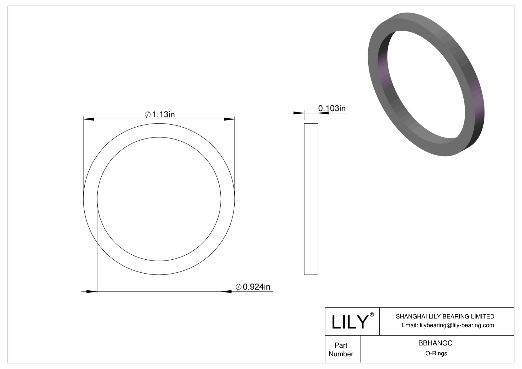 BBHANGC Chemical Resistant O-rings Square cad drawing