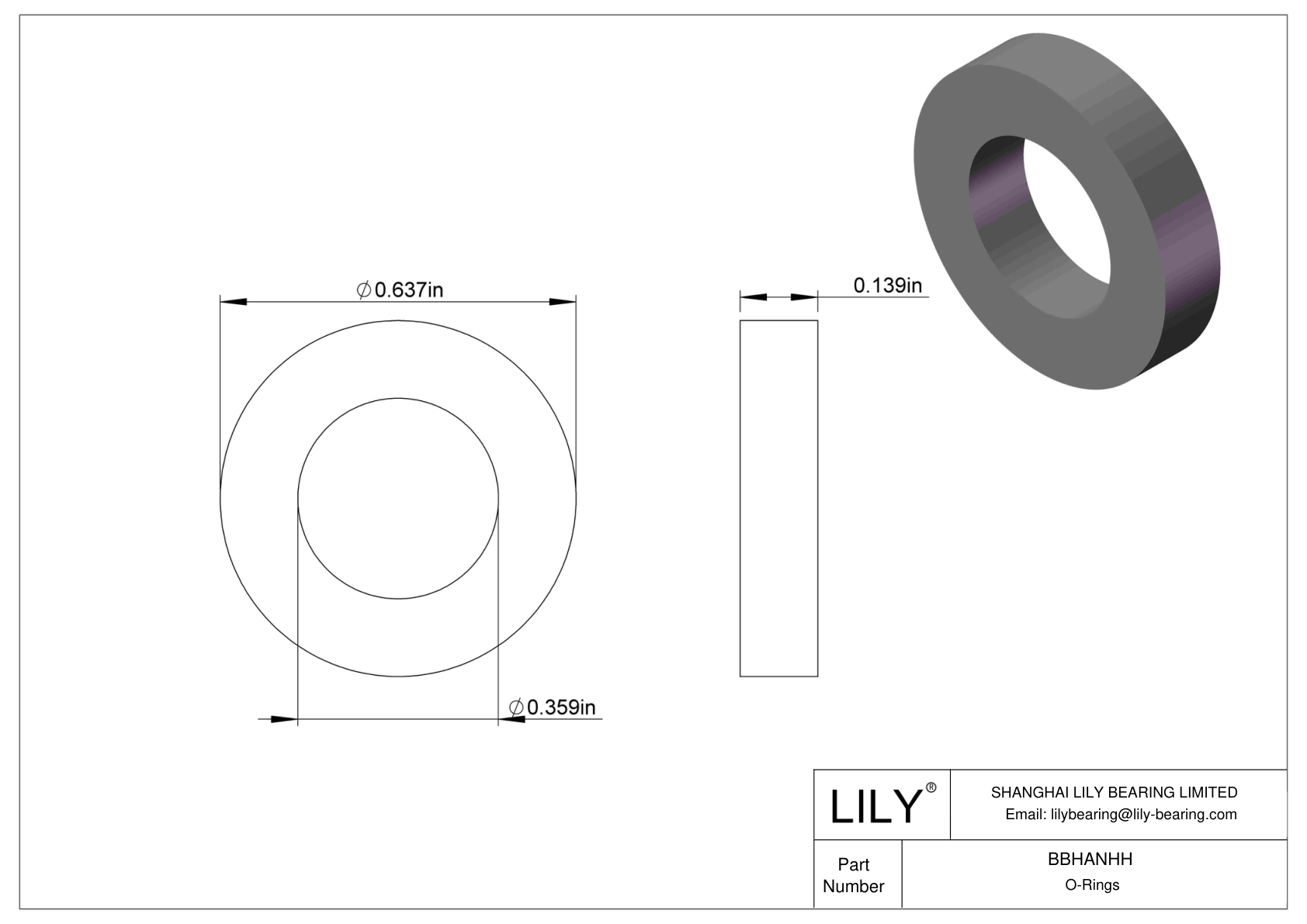 BBHANHH Chemical Resistant O-rings Square cad drawing
