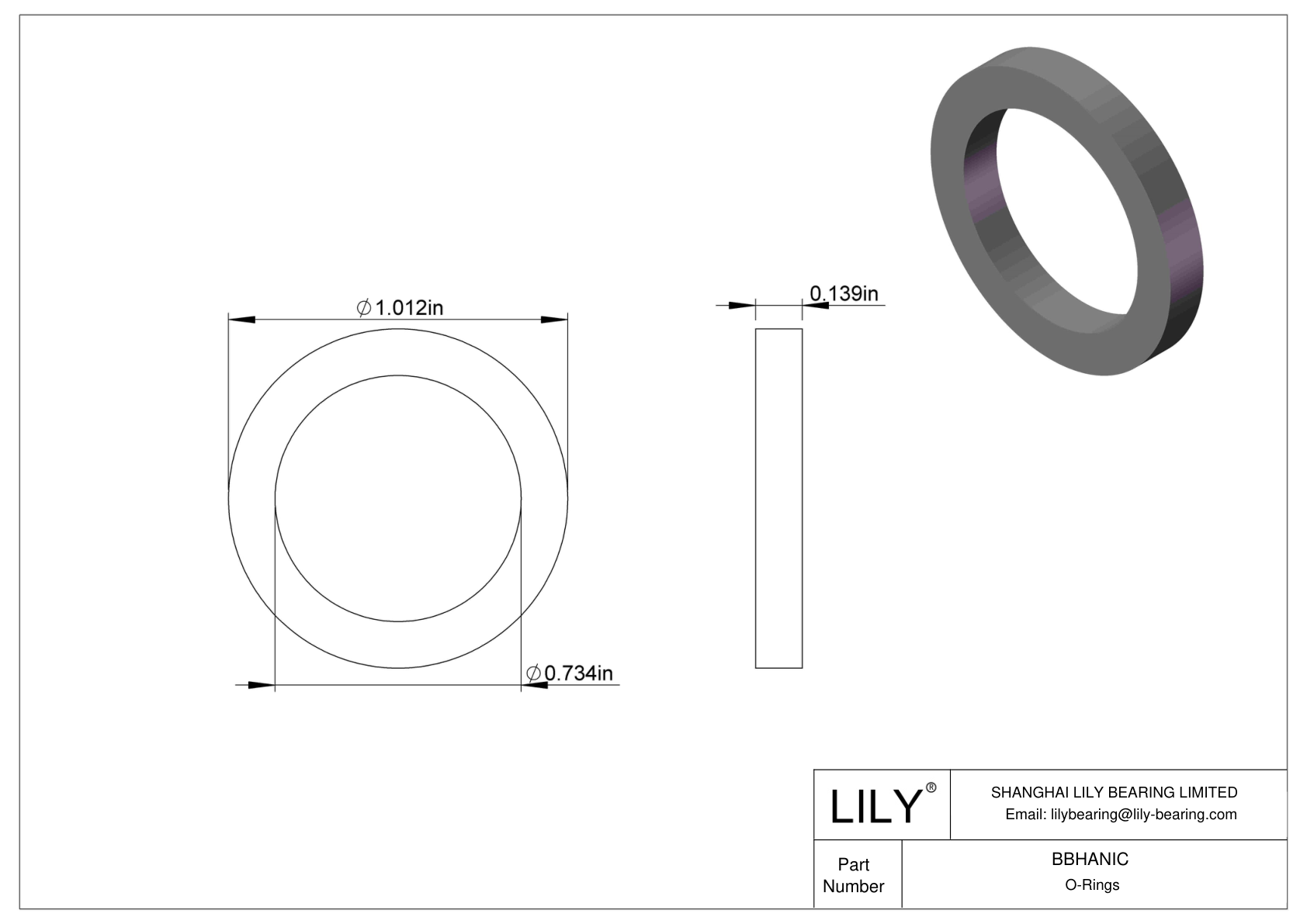 BBHANIC Chemical Resistant O-rings Square cad drawing