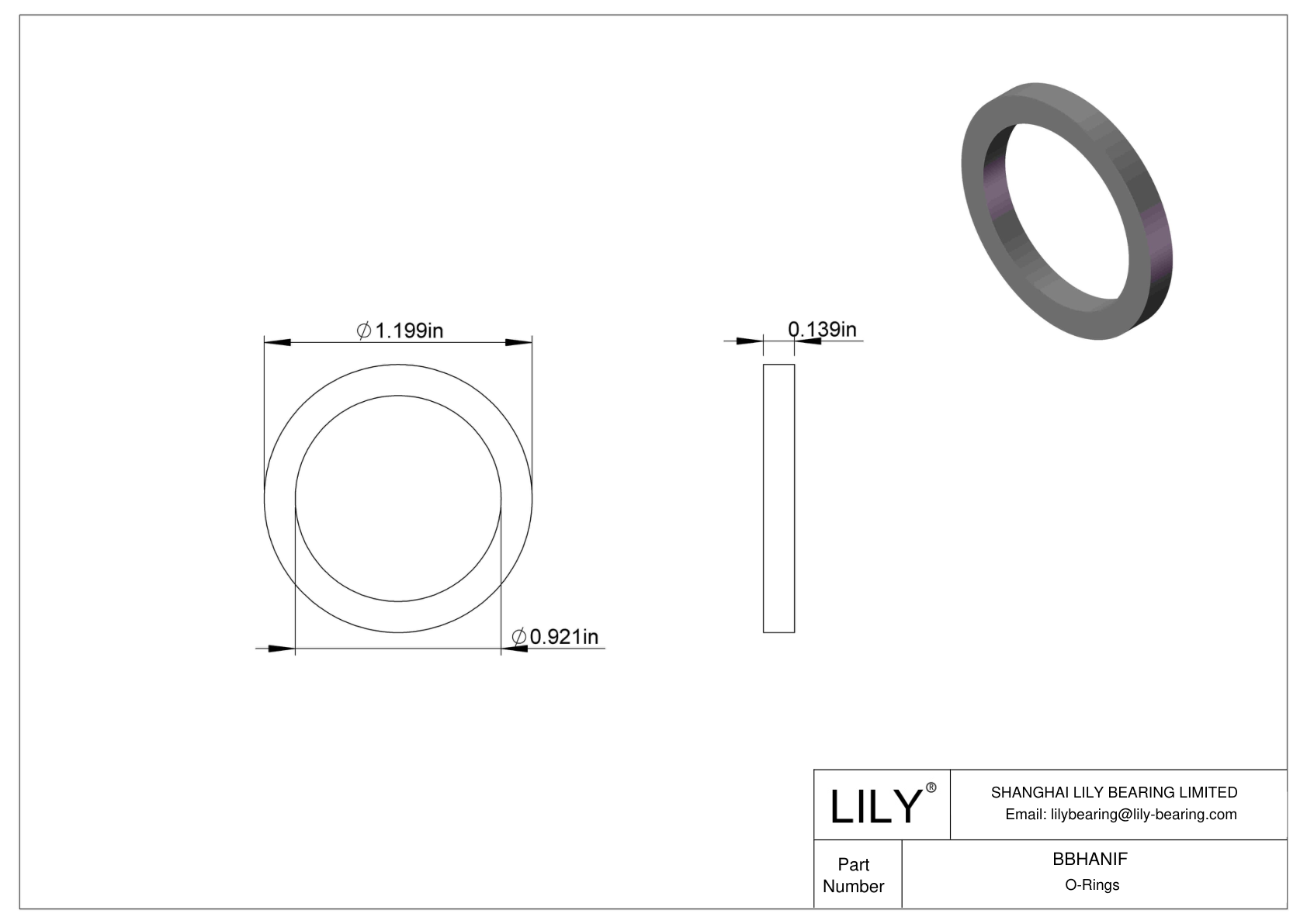 BBHANIF Chemical Resistant O-rings Square cad drawing