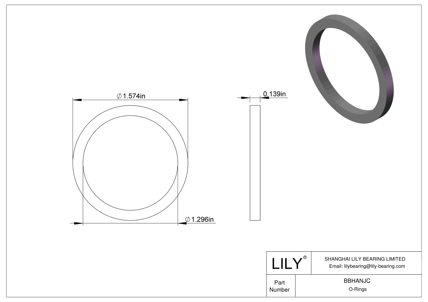 BBHANJC Chemical Resistant O-rings Square cad drawing