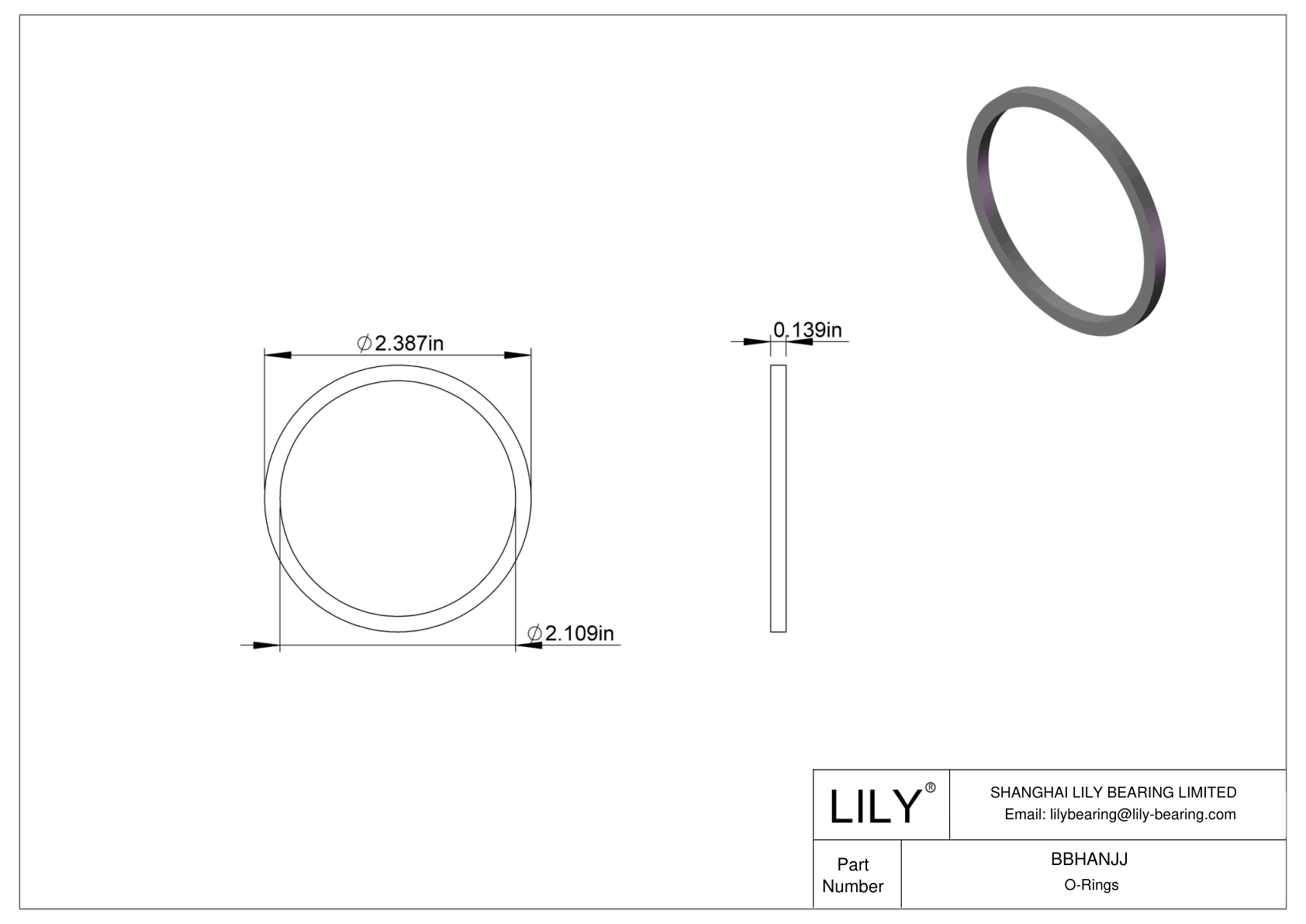 BBHANJJ Chemical Resistant O-rings Square cad drawing