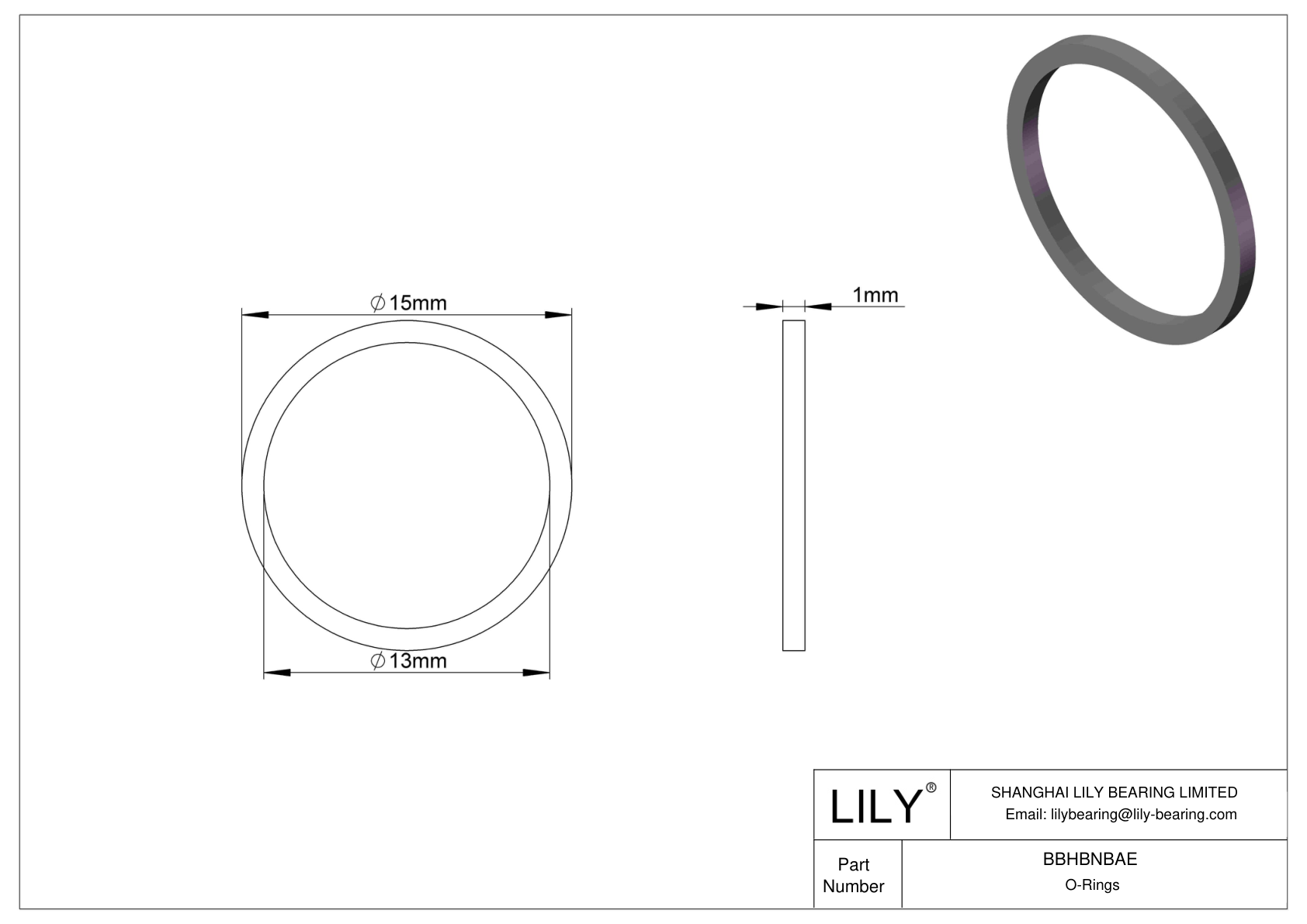 BBHBNBAE Oil Resistant O-Rings Square cad drawing