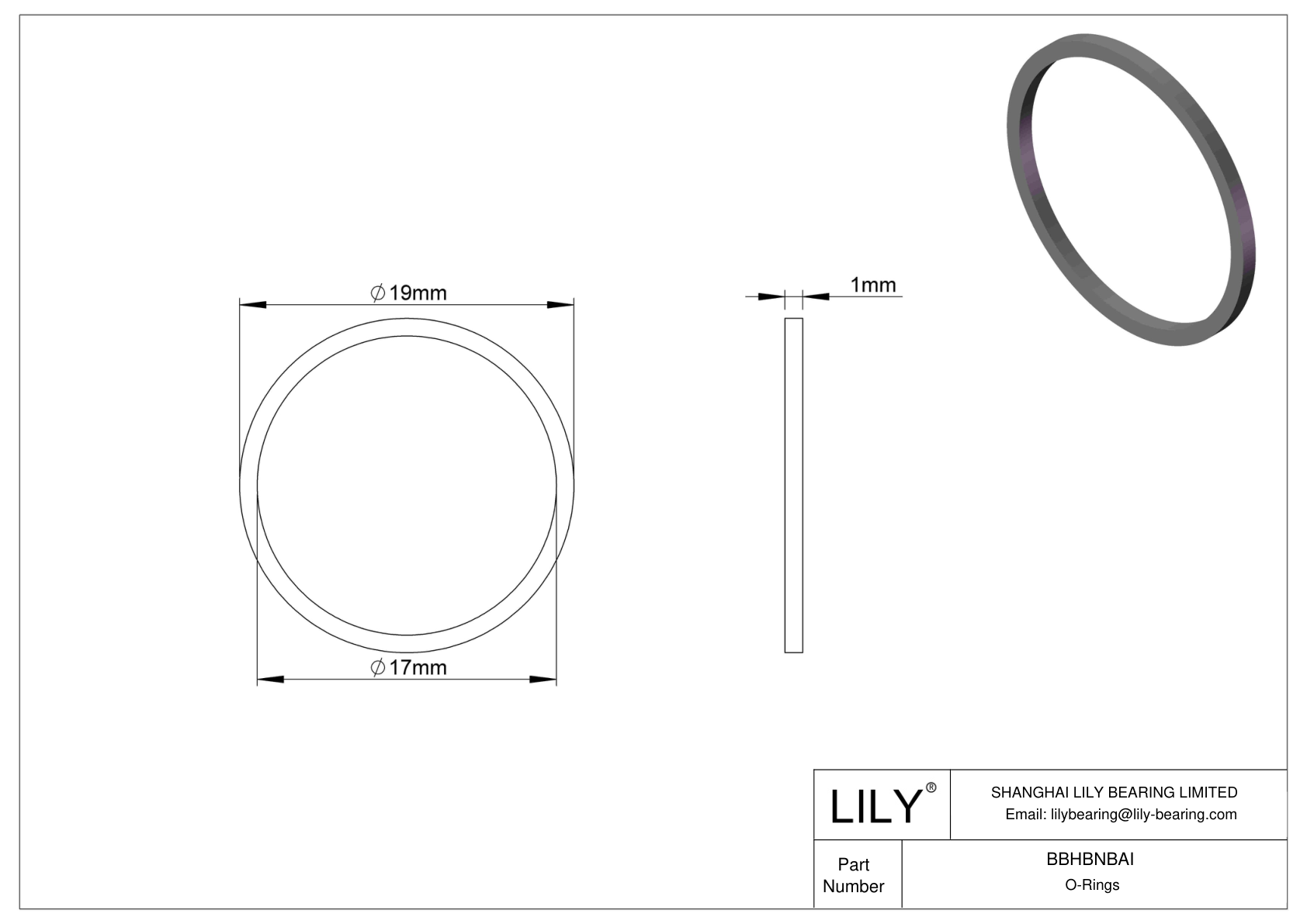 BBHBNBAI Oil Resistant O-Rings Square cad drawing