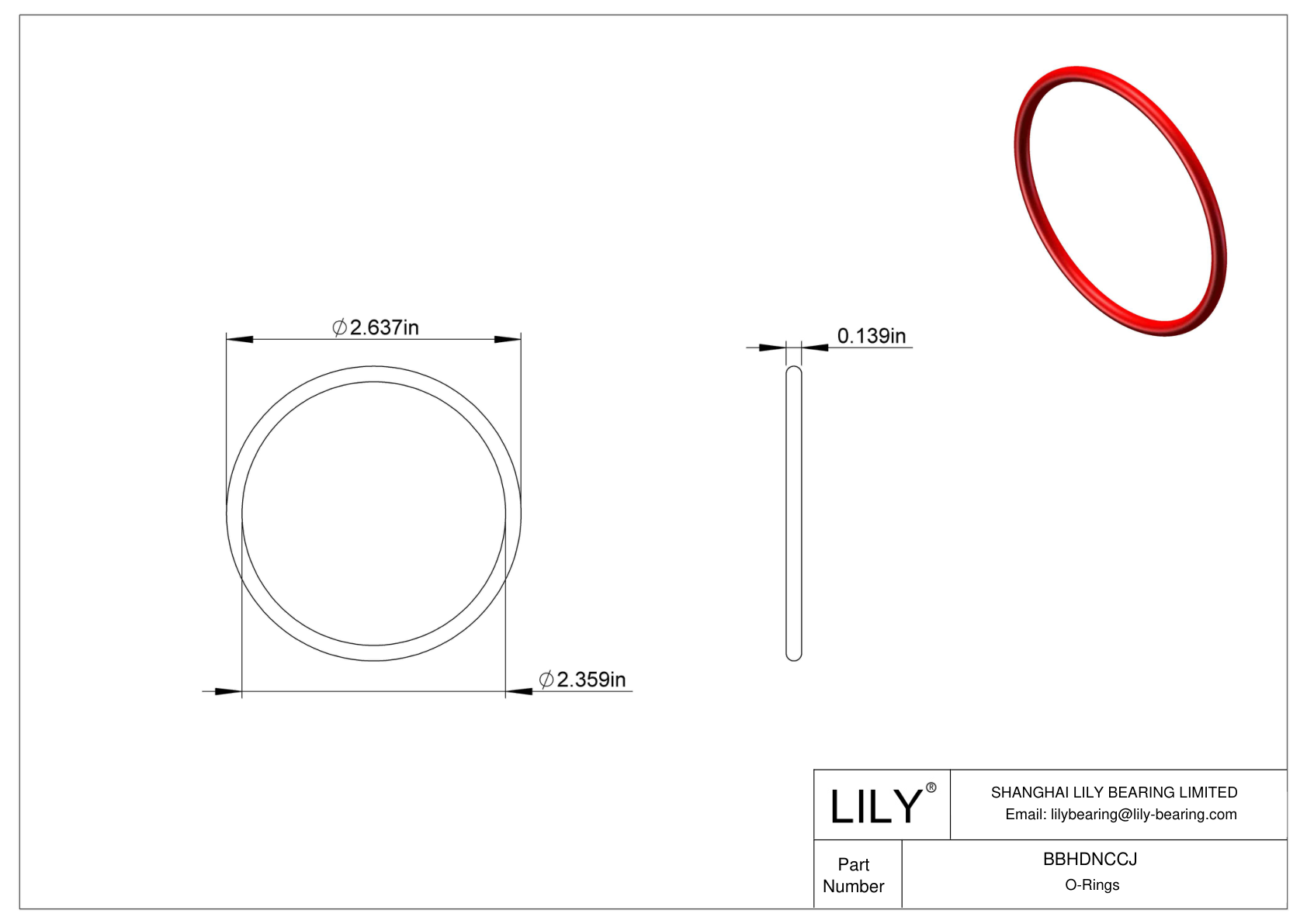 BBHDNCCJ High Temperature O-Rings Round cad drawing