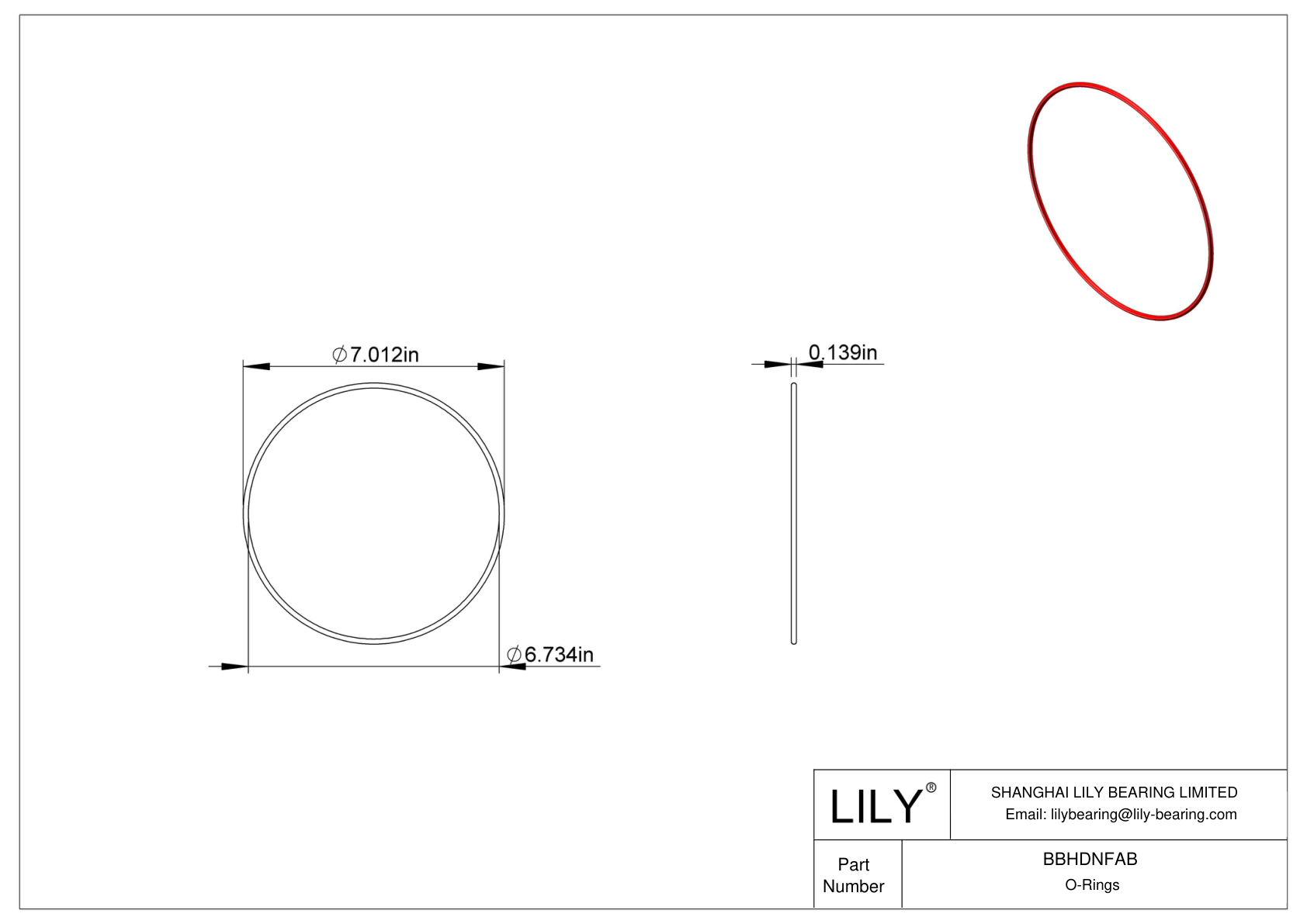 BBHDNFAB High Temperature O-Rings Round cad drawing